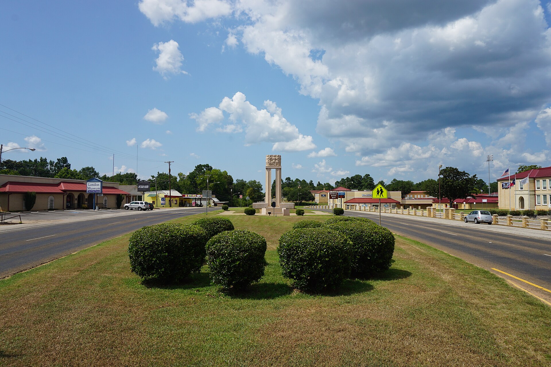 Main Street in New London, Texas (United States).