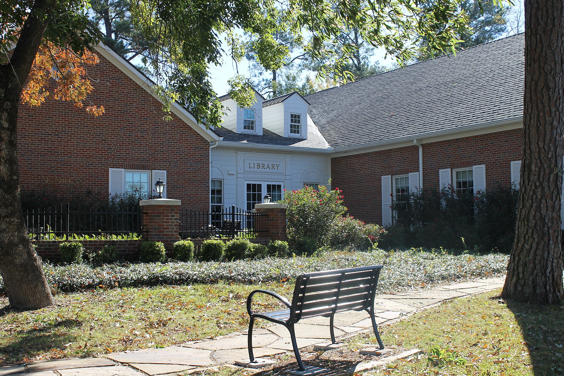 McMillan Memorial Library, established 1956, in Overton, TX — Texas