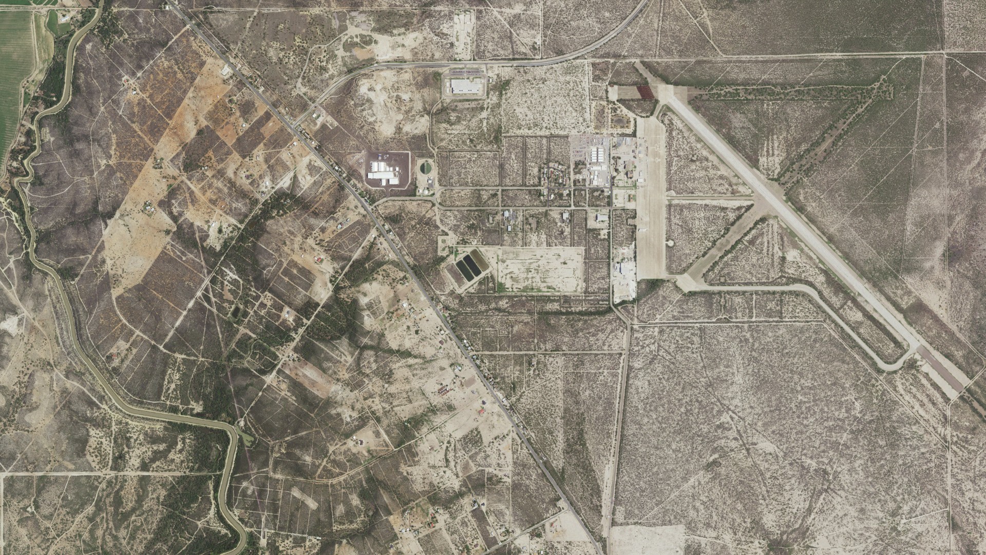 Natural-color aerial photograph of land around Radar Base, Texas