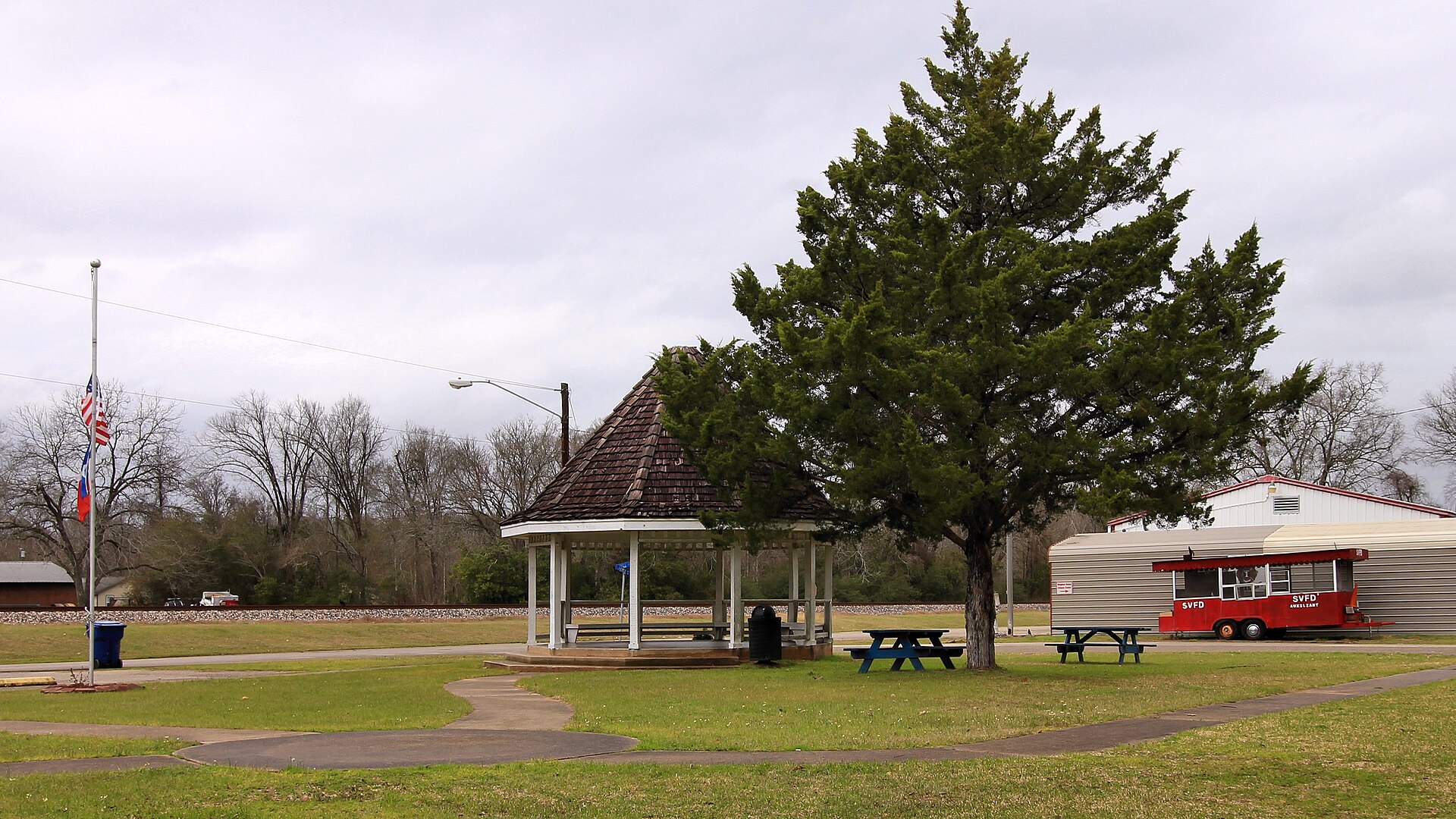 The town square in Shepherd, Texas, United States.