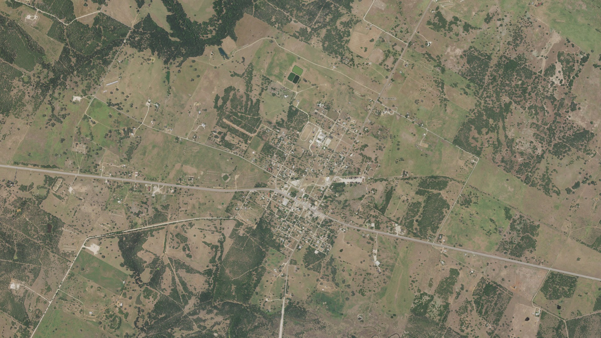 Natural-color aerial photograph of land around Smiley, Texas