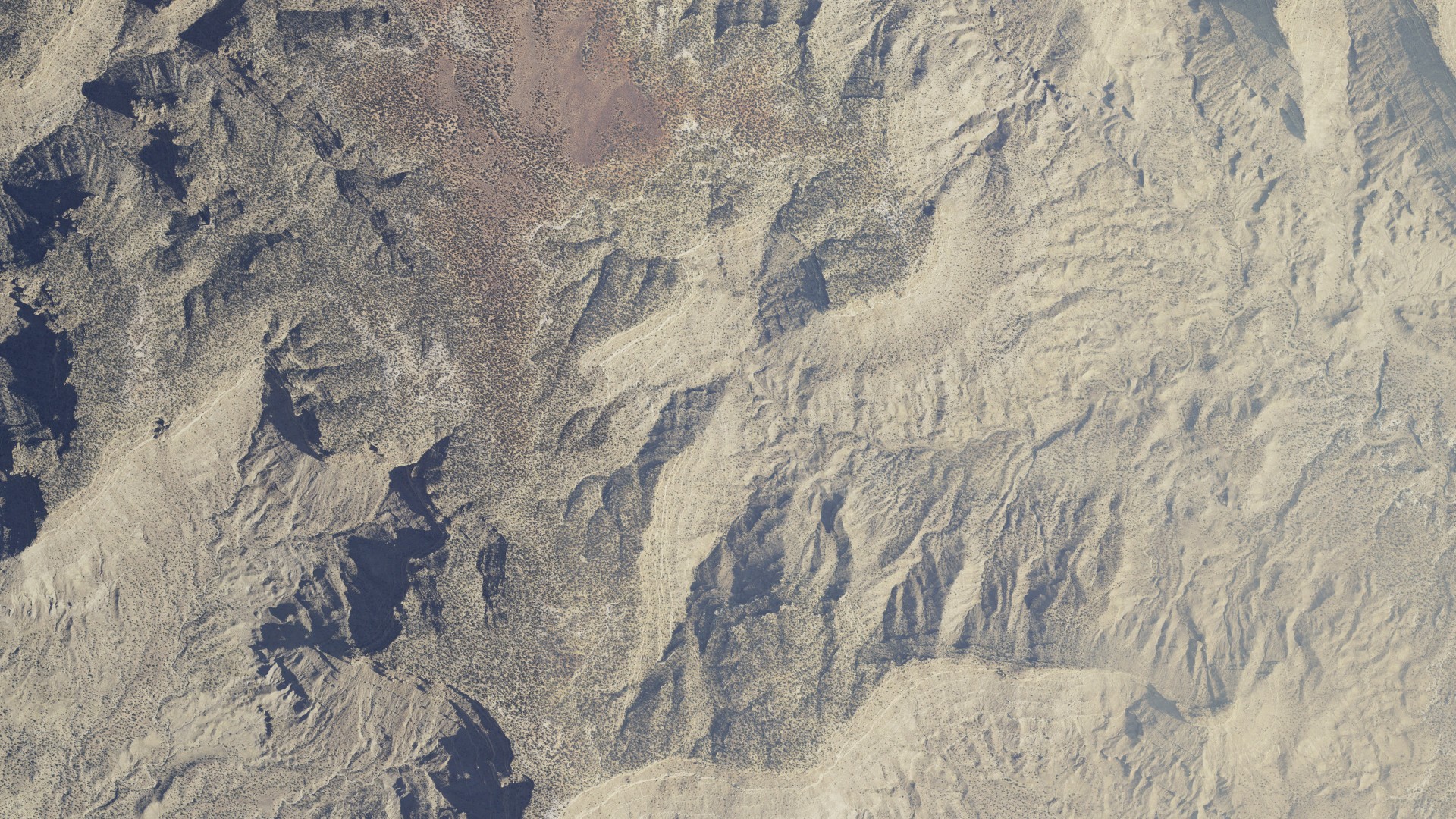 Natural-color aerial photograph of land around Kane County, Utah