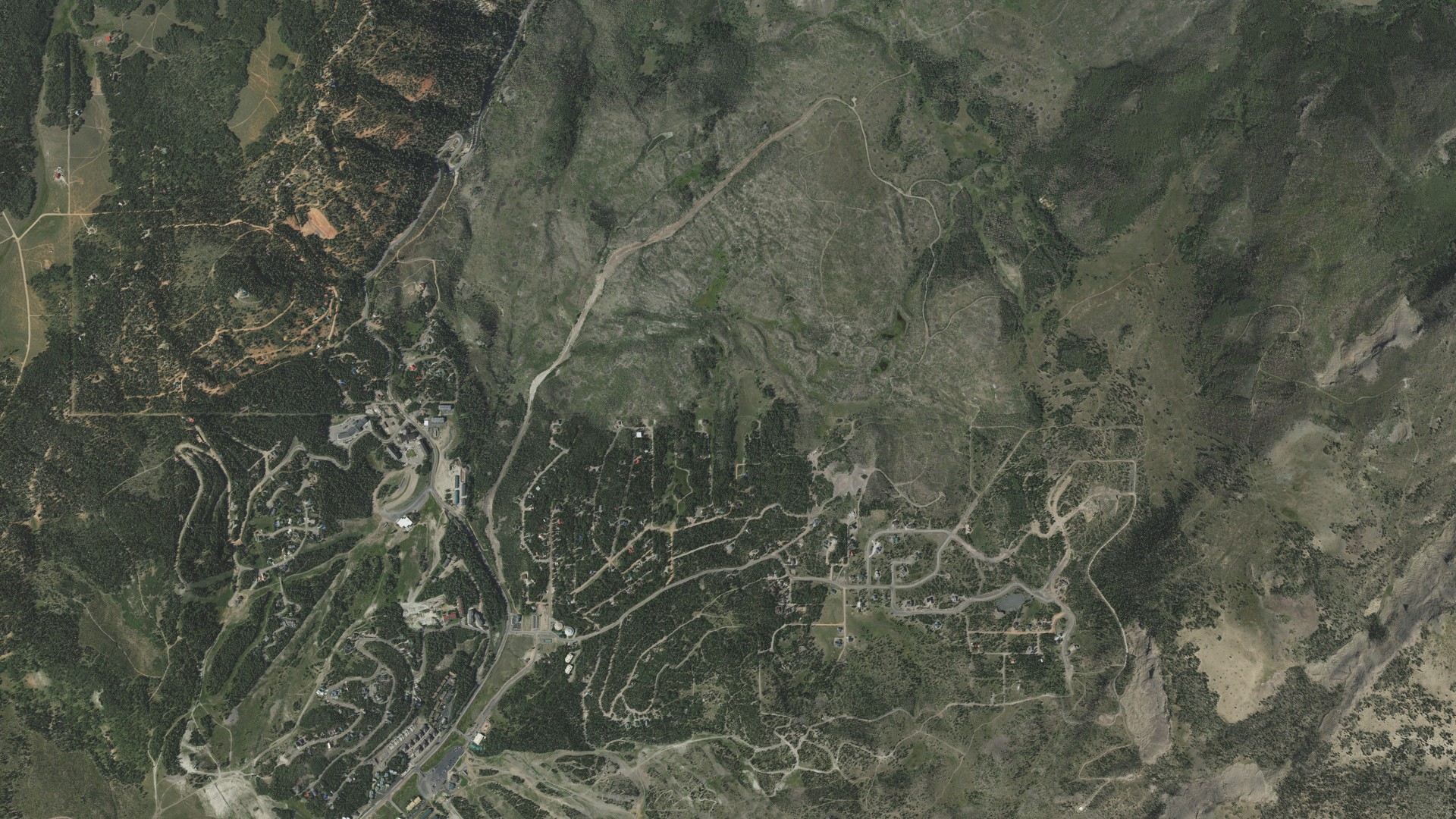 Natural-color aerial photograph of land around Brian Head, Utah