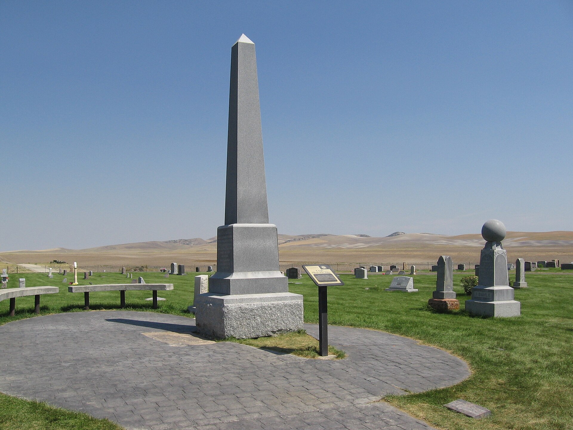 Monument at the grave site of Martin Harris, an early LDS or Mormon church leader. — Clarkston, Utah