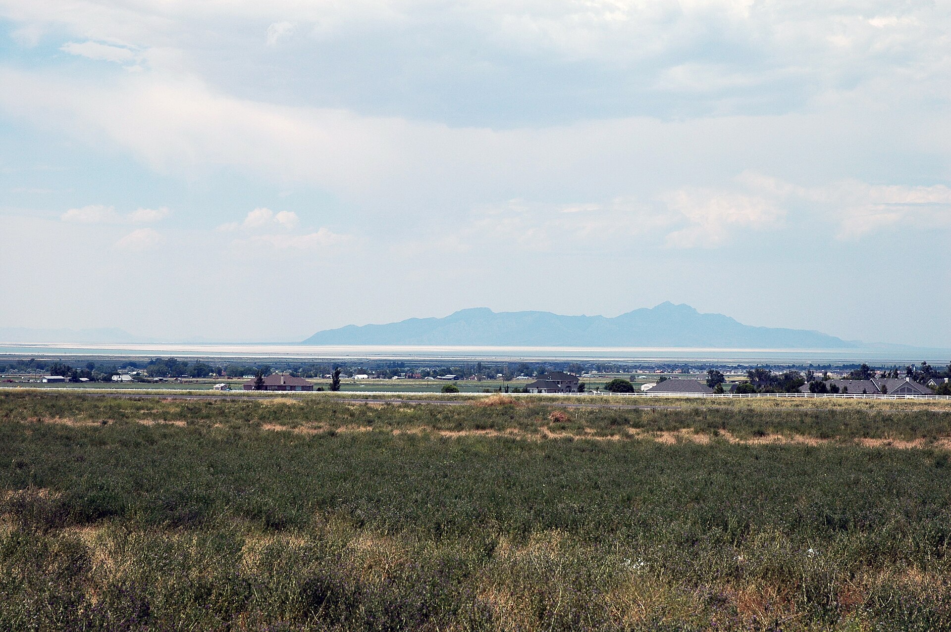 Photo taken of Erda overlooking the Great Salt Lake and Stansbury Island. — Utah