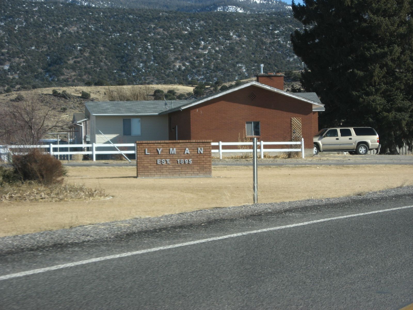 Welcome sign at Lyman, Utah, United States.