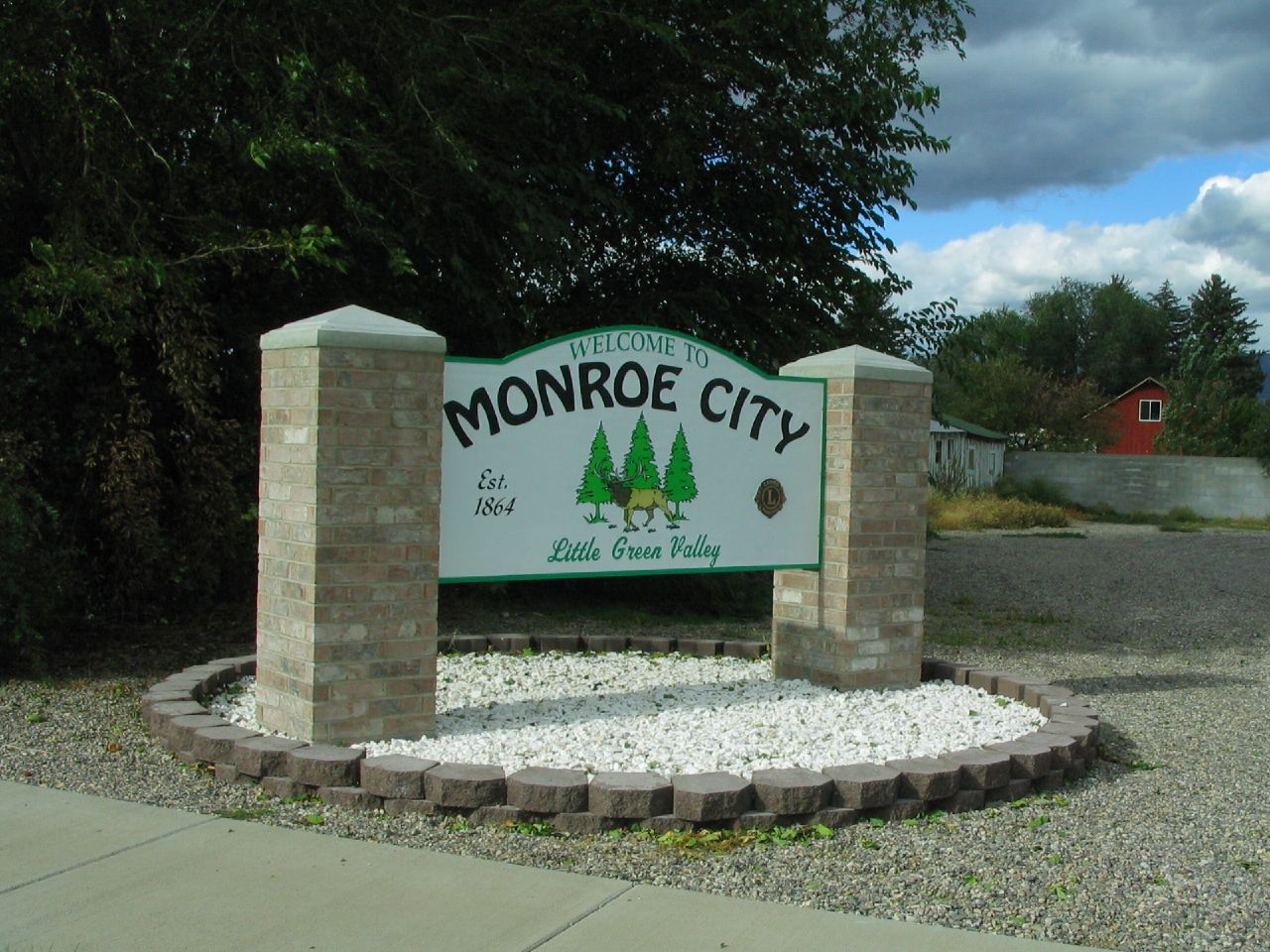 Welcome sign in Monroe, Utah, United States.