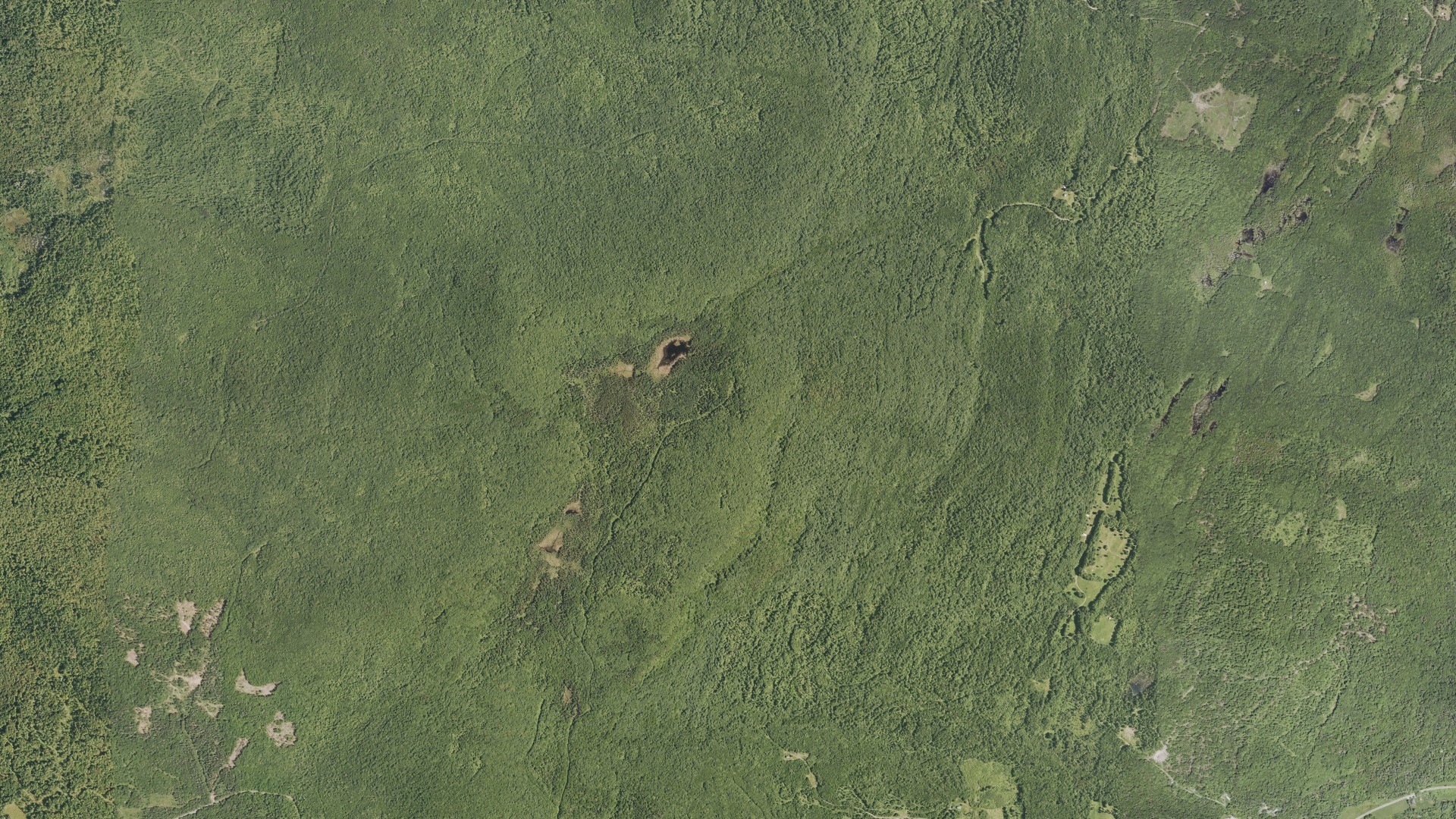 Natural-color aerial photograph of land around Wheelock, Vermont