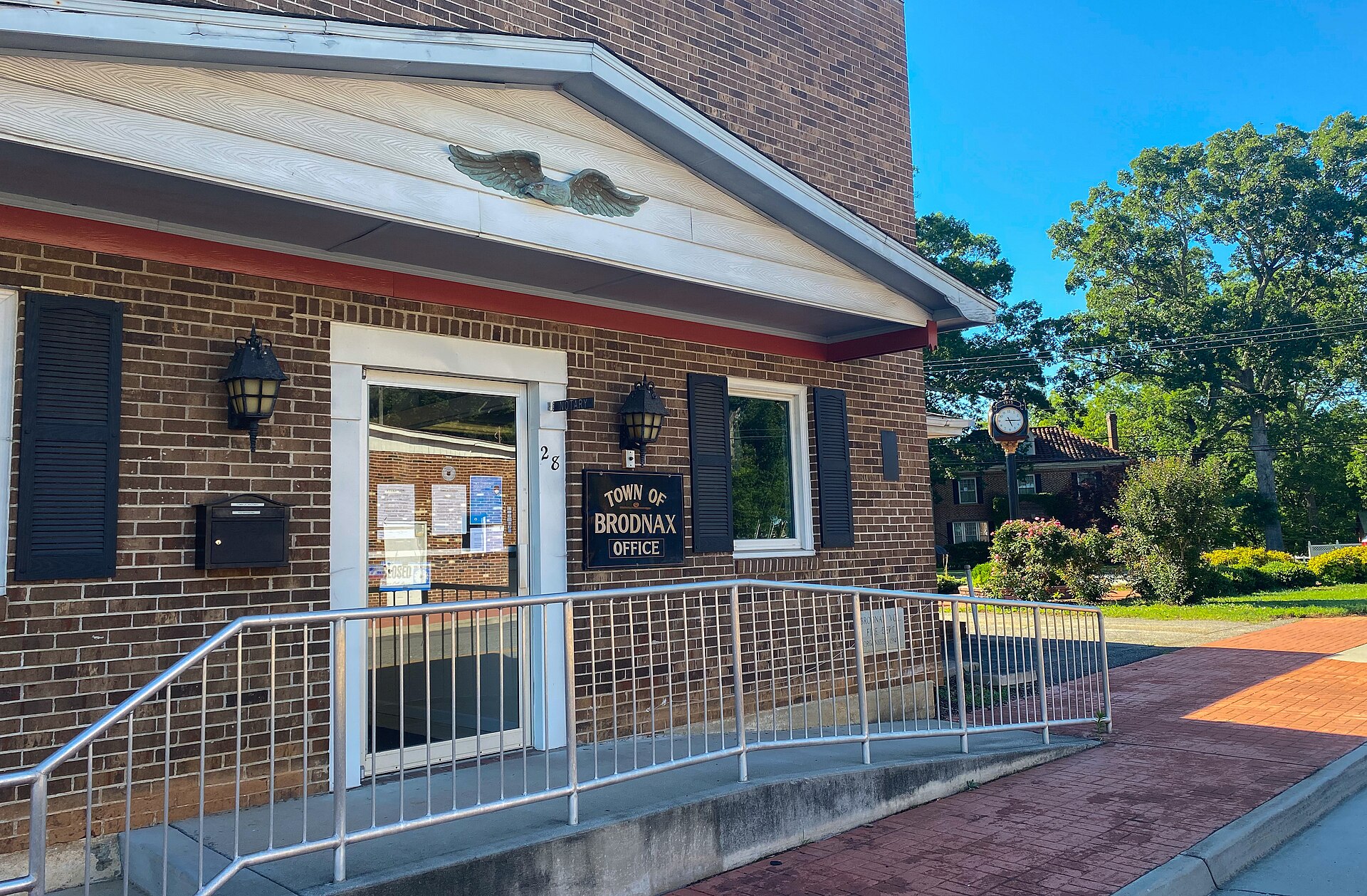 The town building on Main Street across from the Railway Atlantic and Danville Railway Depot and an old building no longer in use. — Brodnax, Virginia