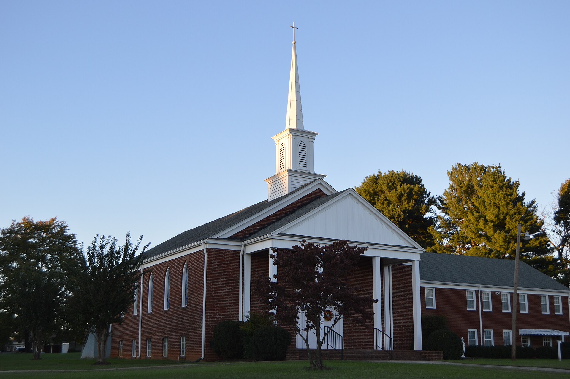 Front and western side of Bethlehem United Methodist Church, located at 42 Phoebe Pond Road at Concord in Campbell County, Virginia, United States.