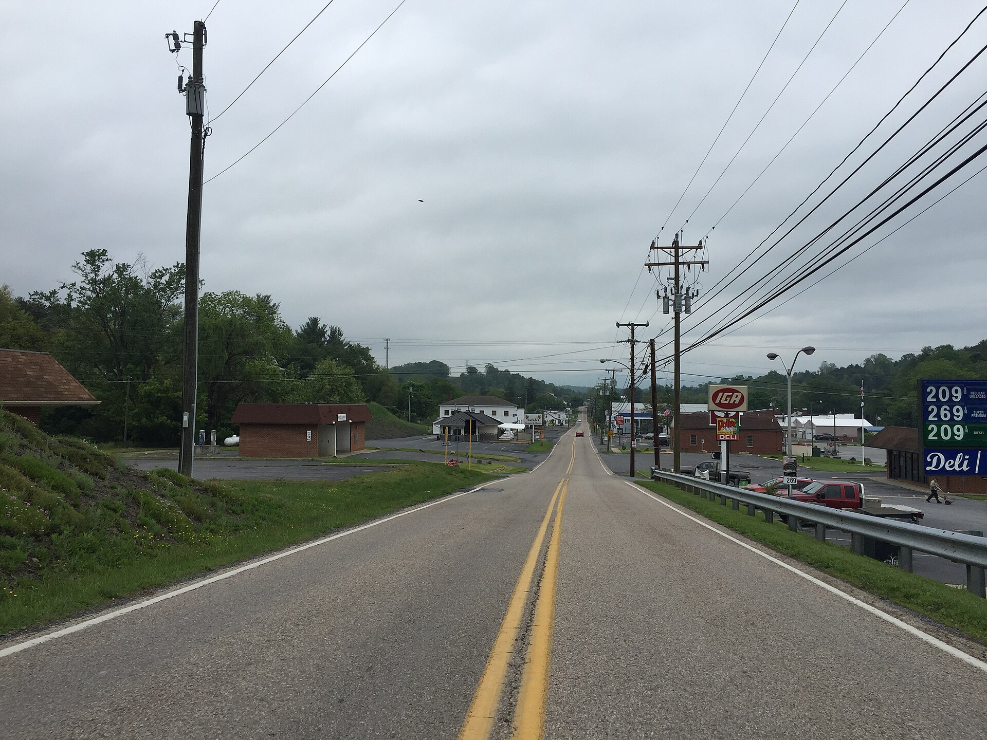 View north along Craig Street (Virginia State Route 42) near Cherry Street in Craigsville, Augusta County, Virginia