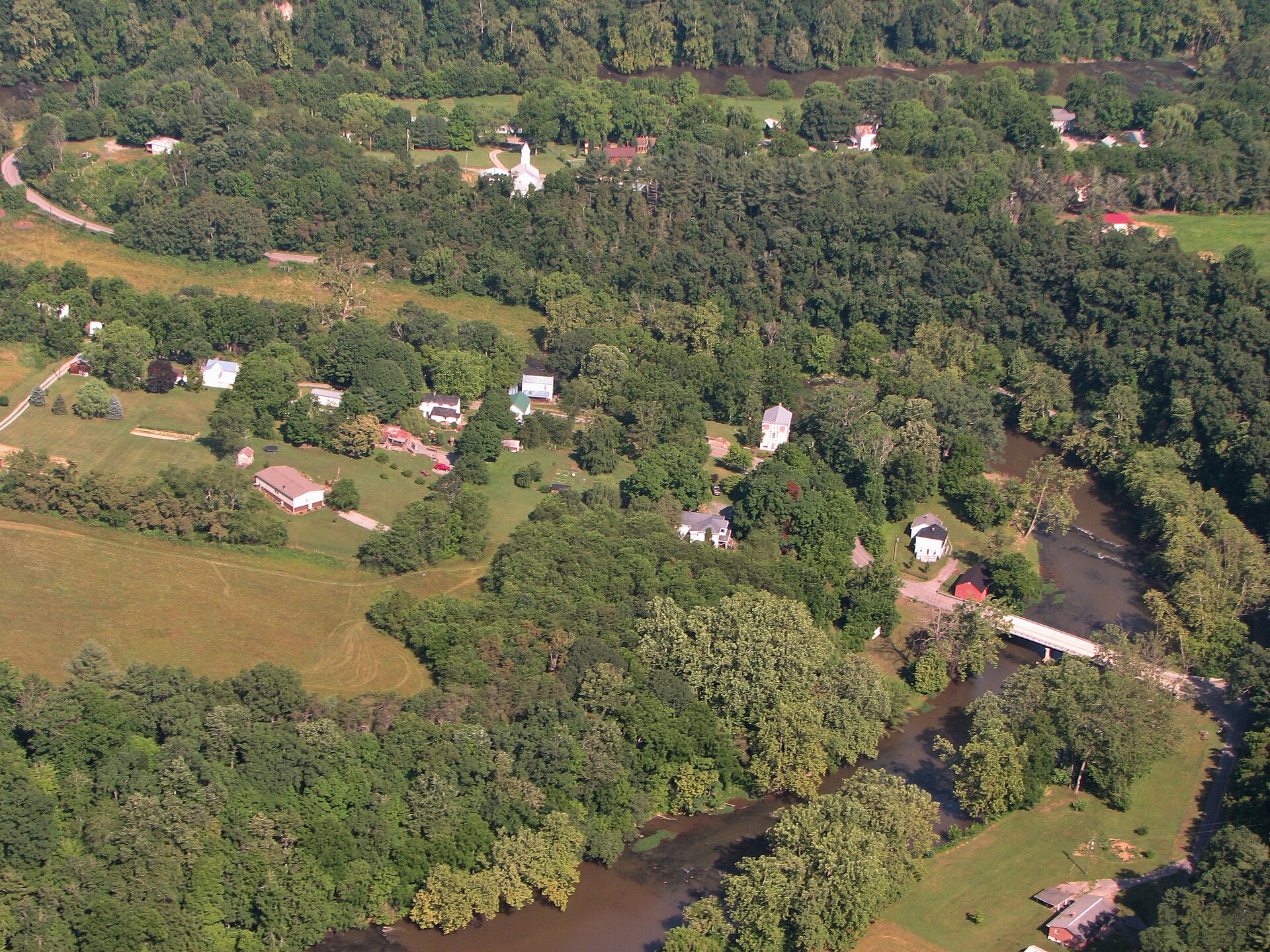 Aerial photo of Snowville, Virginia.