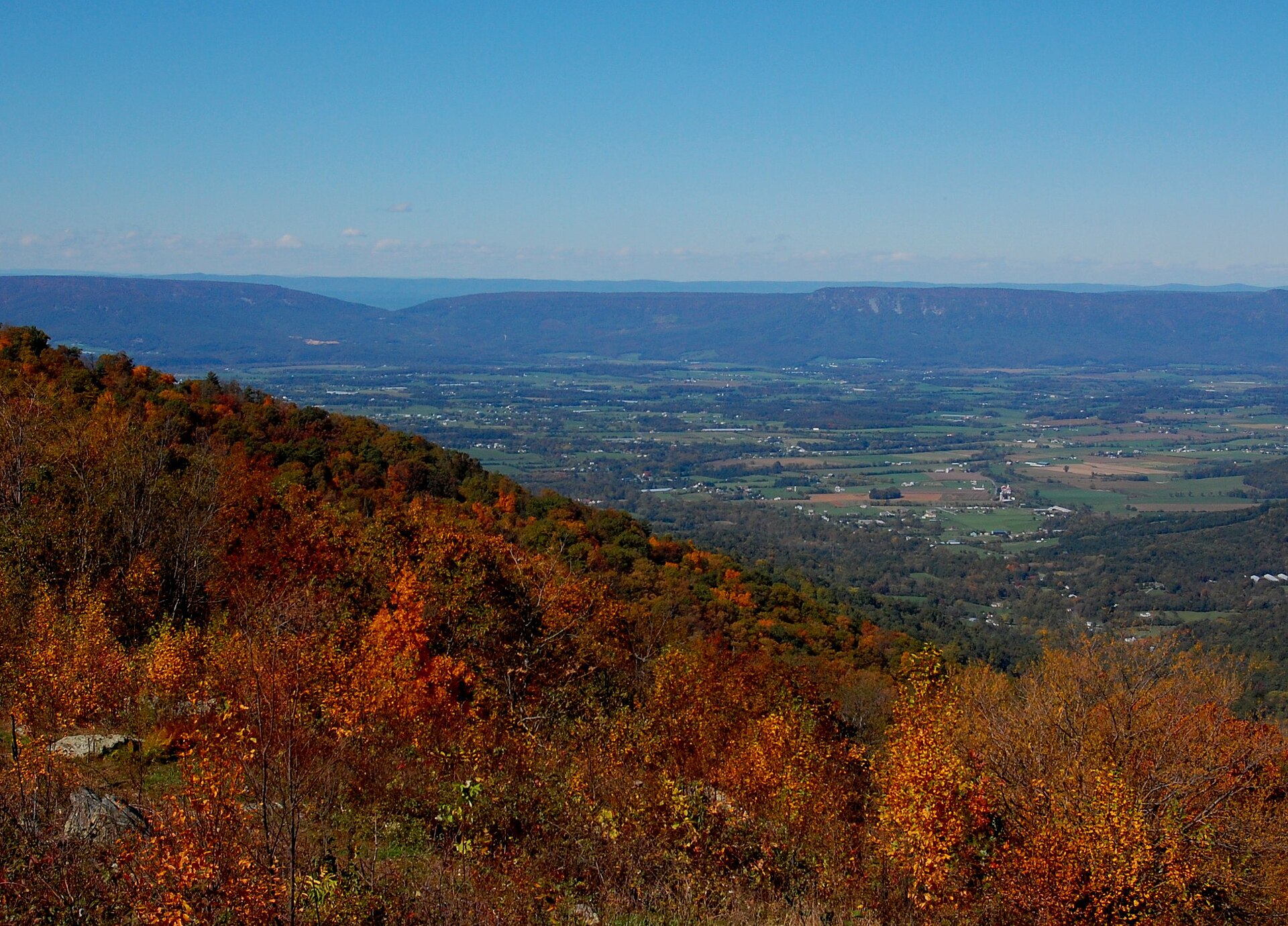 Looking West from Fisher's Gap Overlook on Skyline Drive toward Stanley, VA — Virginia