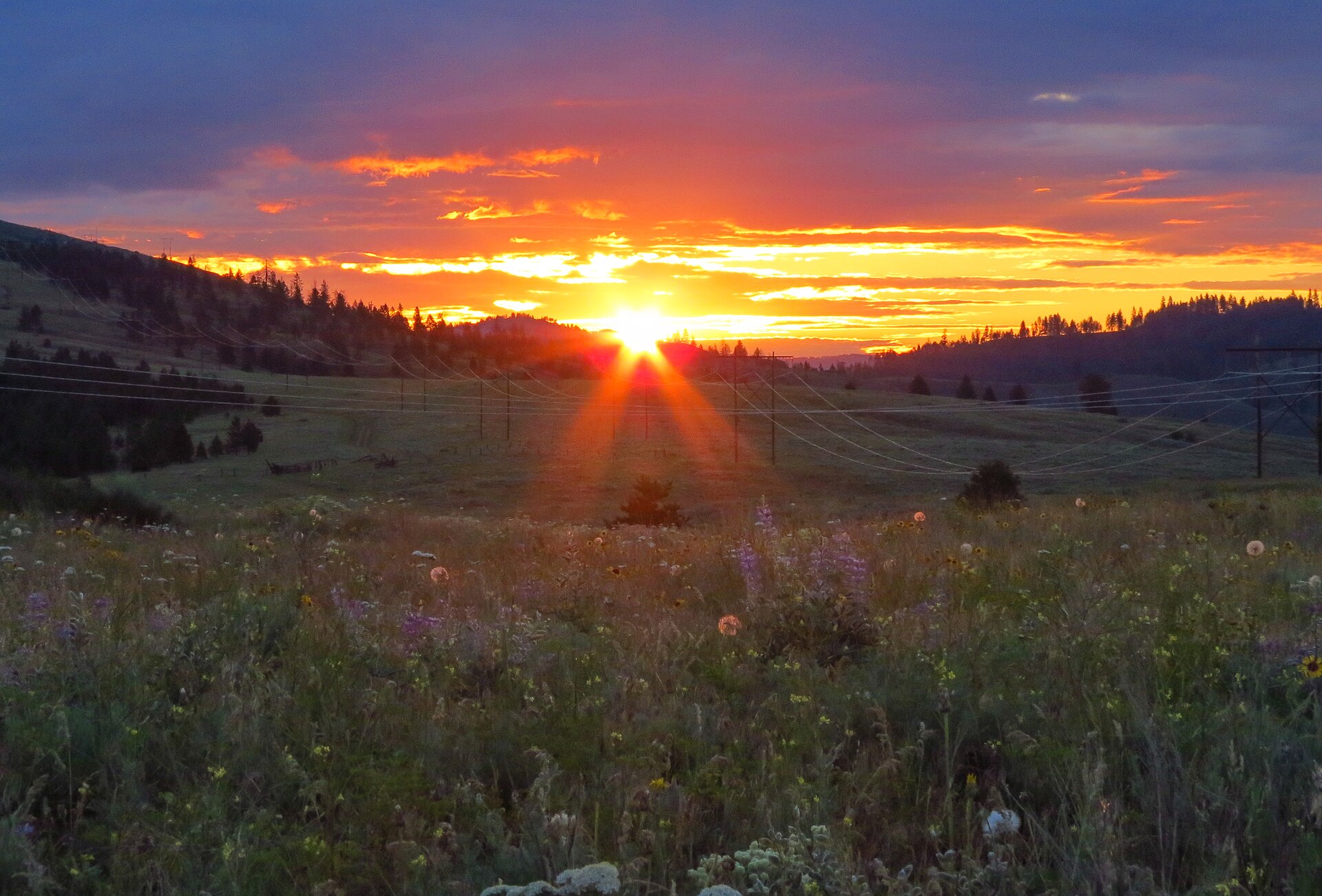 Sunrise from a ridge to the northeast of Grand Coulee in southwest Ferry County on the Colville Reservation June 23, 2013 — Washington