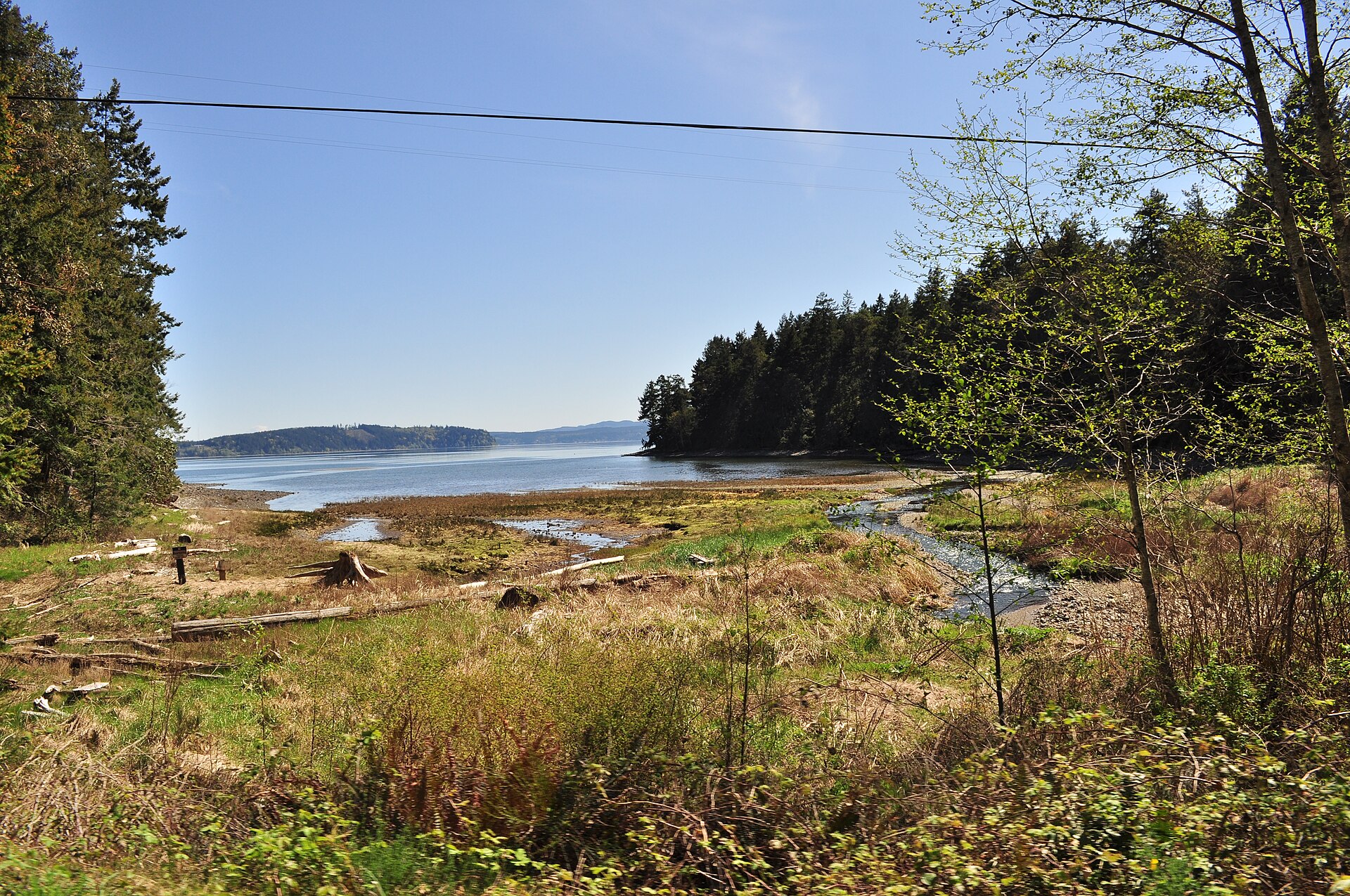 Jackson Cove of Hood Canal seen from Bee Mill Road, Brinnon, Washington, USA.