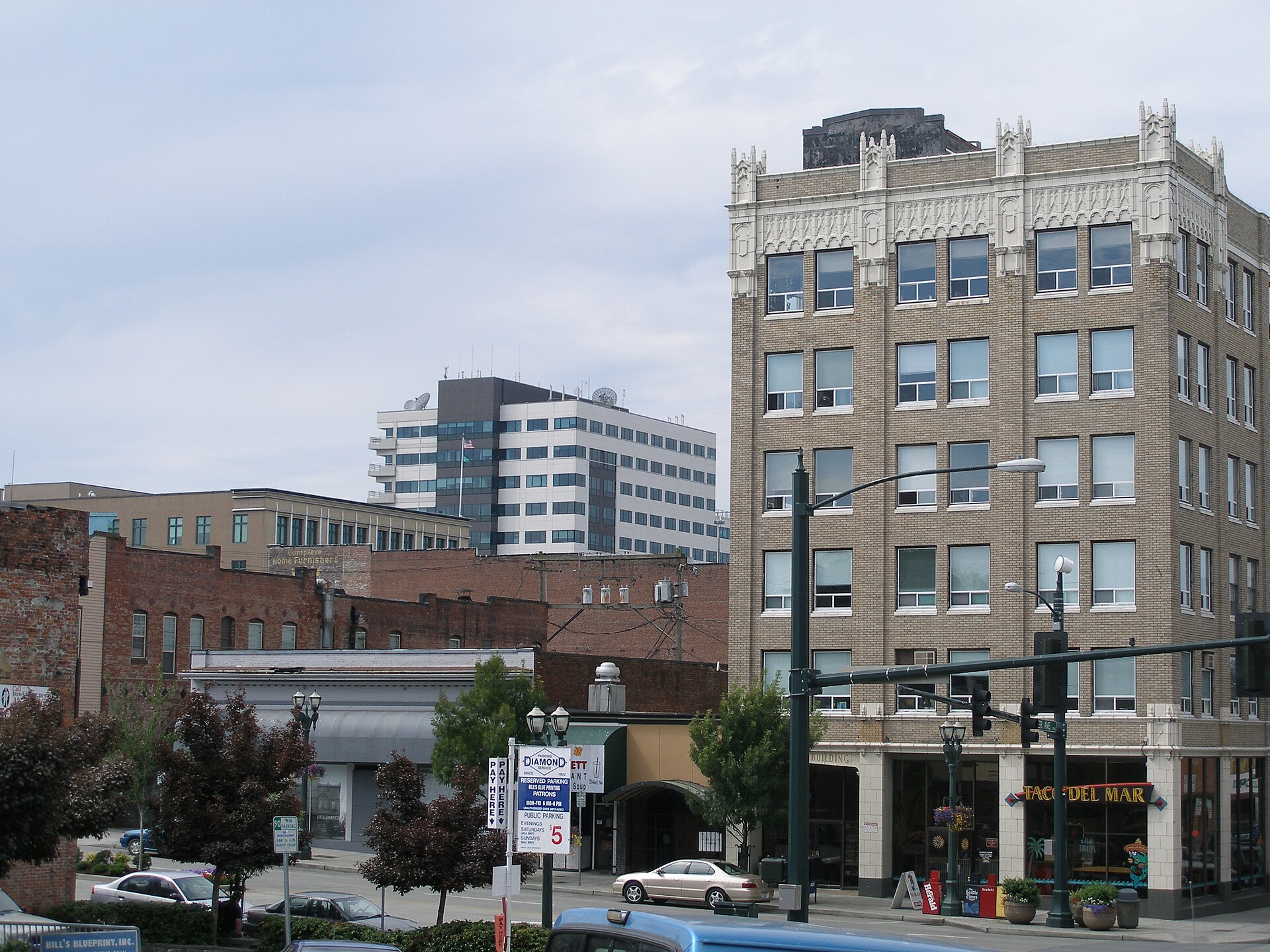 Downtown Everett, WA, looking north from near Snohomish County Government Campus. — Washington