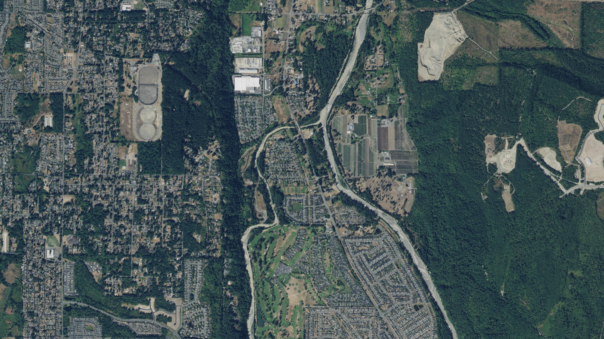 Natural-color aerial photograph of land around McMillin, Washington