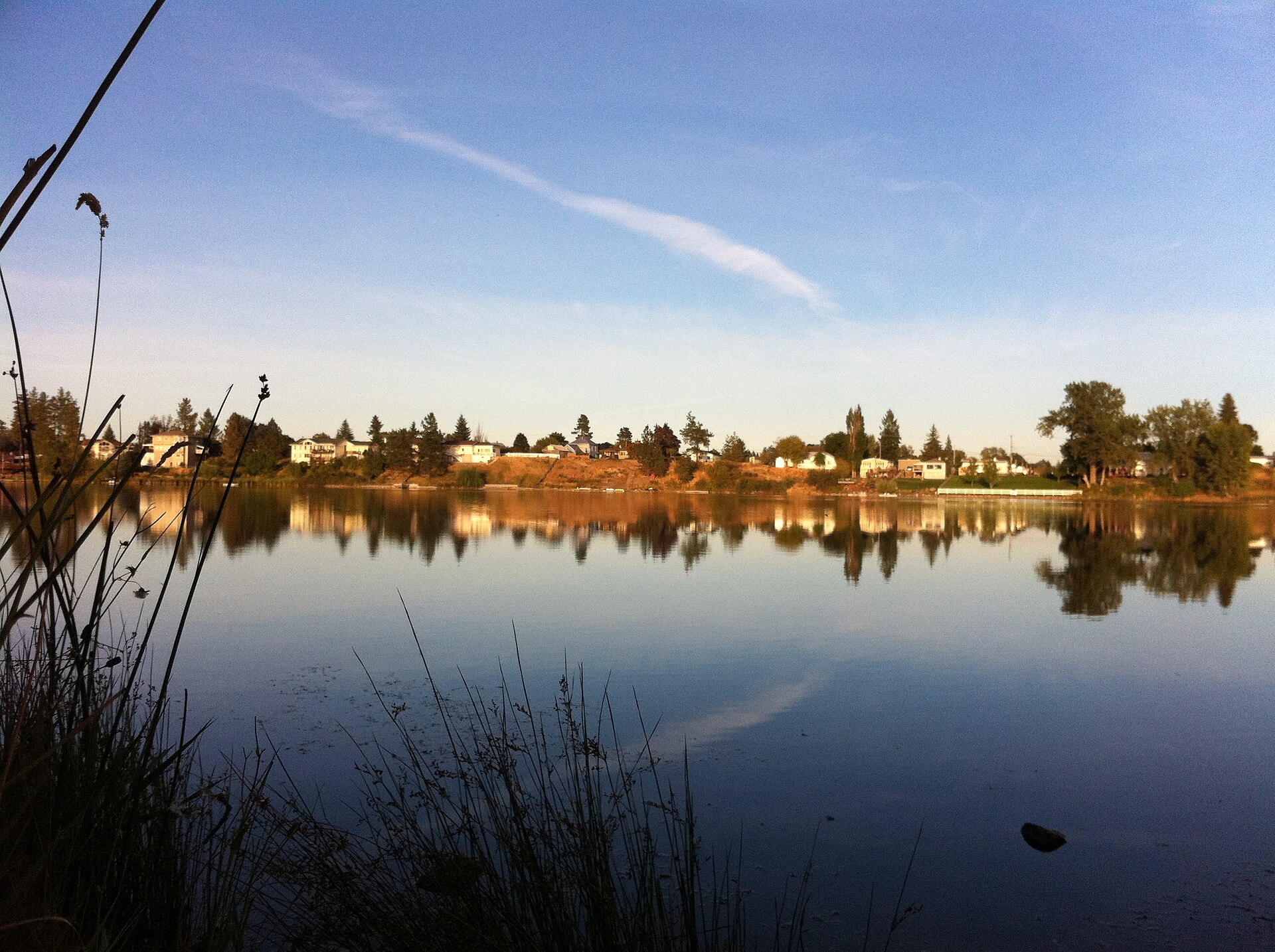 Overlooking the lake from the access trail. — Medical Lake, Washington
