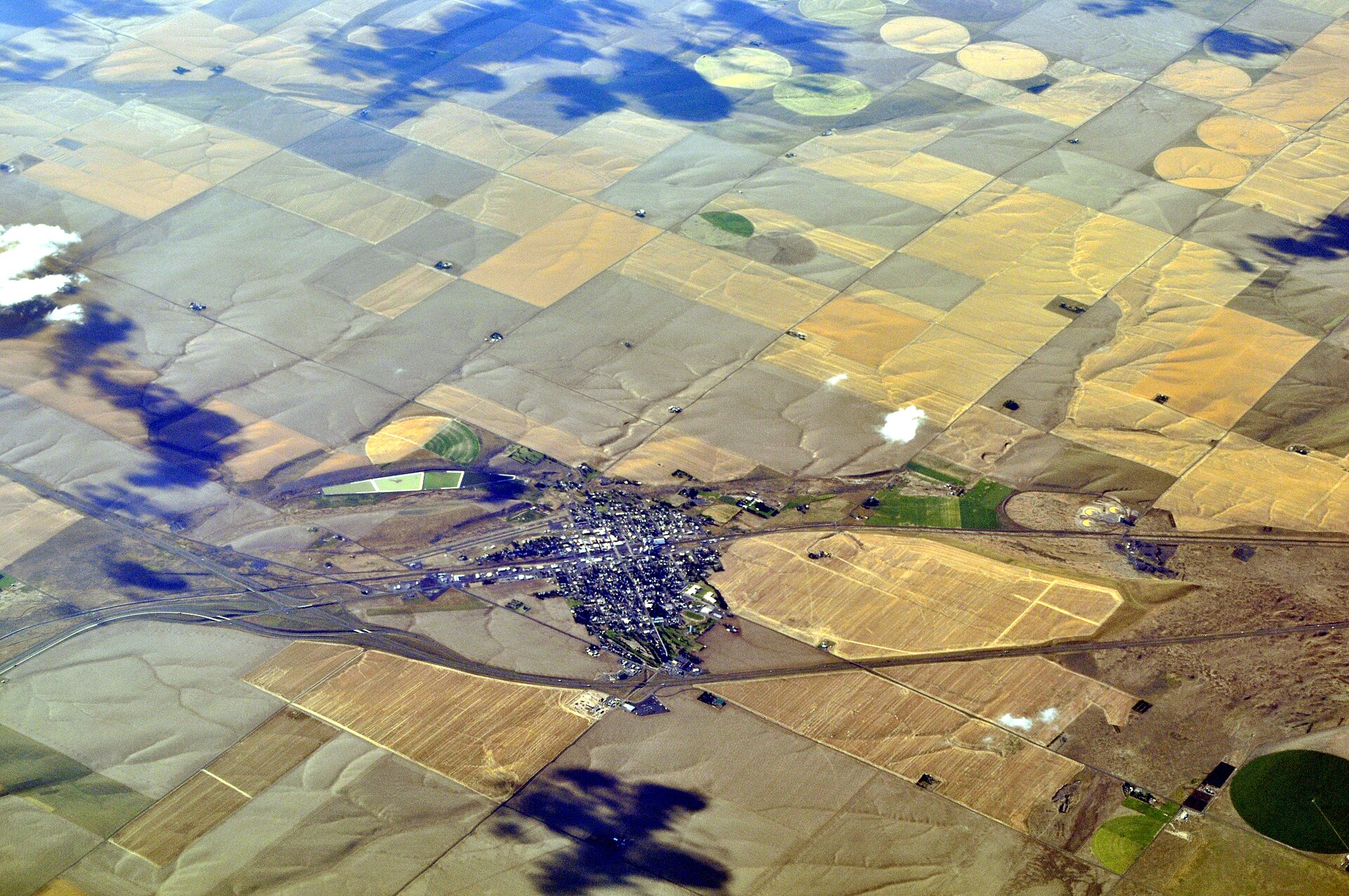 Aerial view of Ritzville, Washington, U.S.