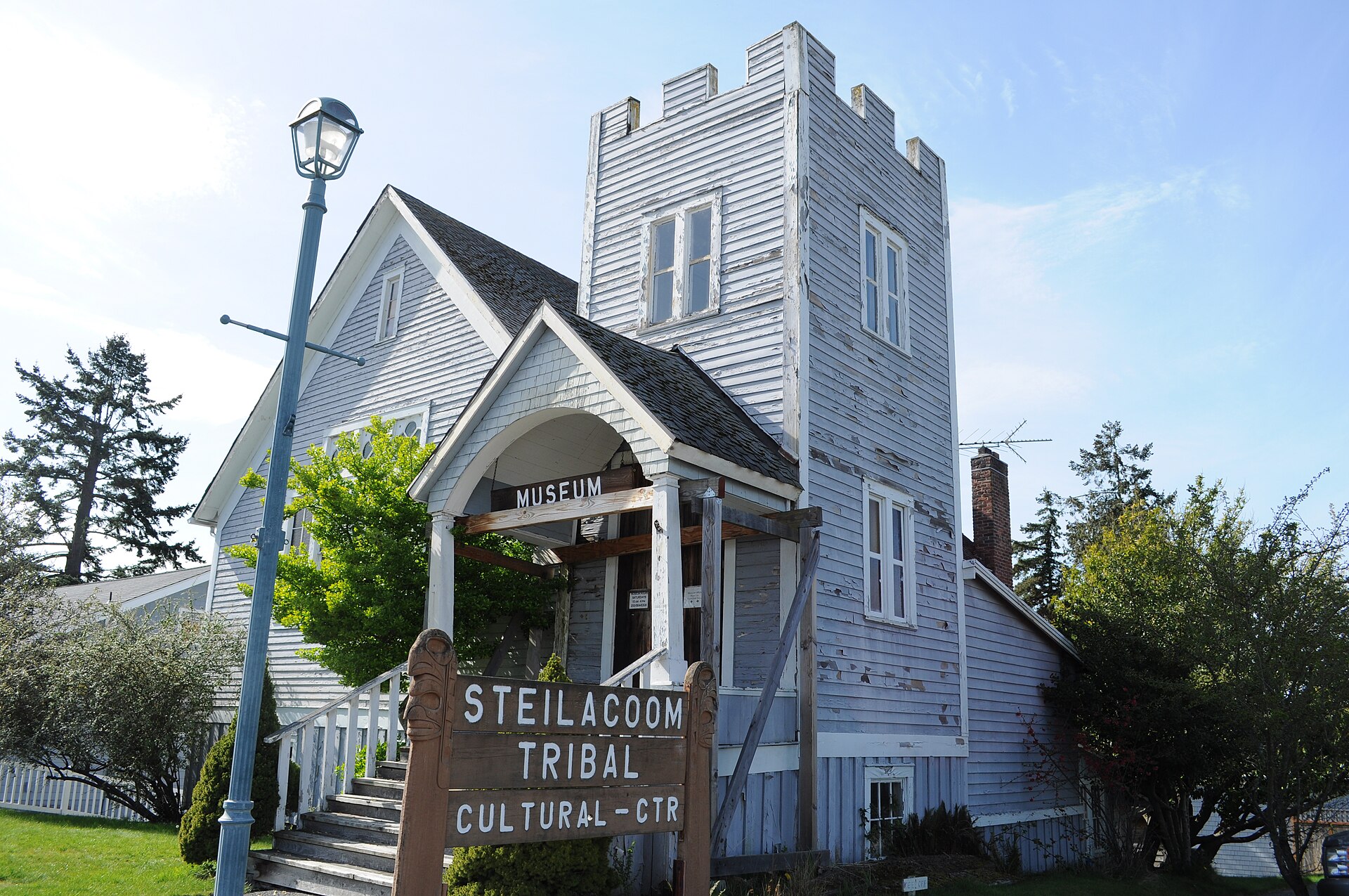 Steilacoom Tribal Cultural Center and Museum, a former church on Lafayette Street, Steilacoom, Washington.