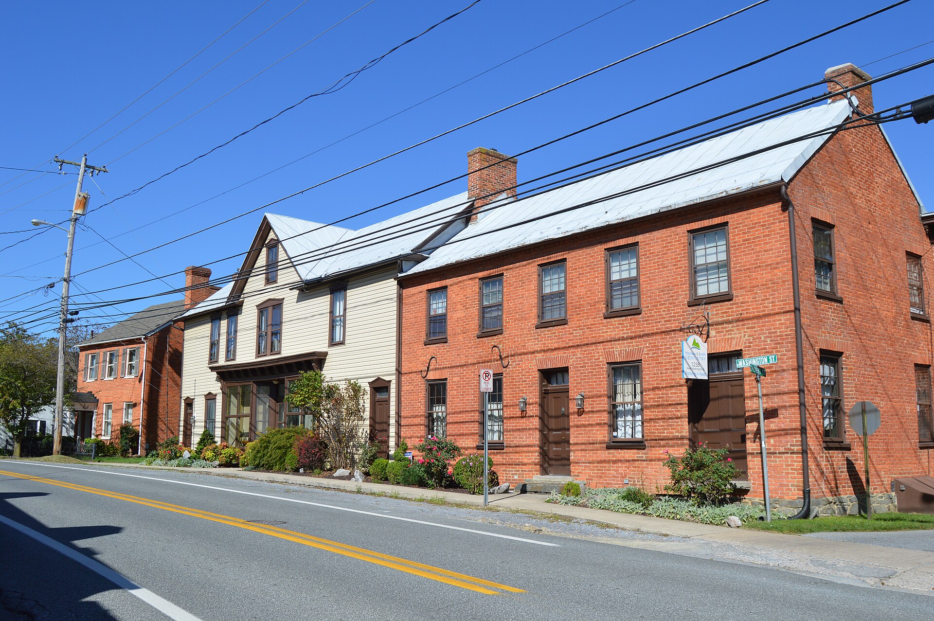 Houses on Washington Street west of Gilbert Street in Bolivar, West Virginia, United States.