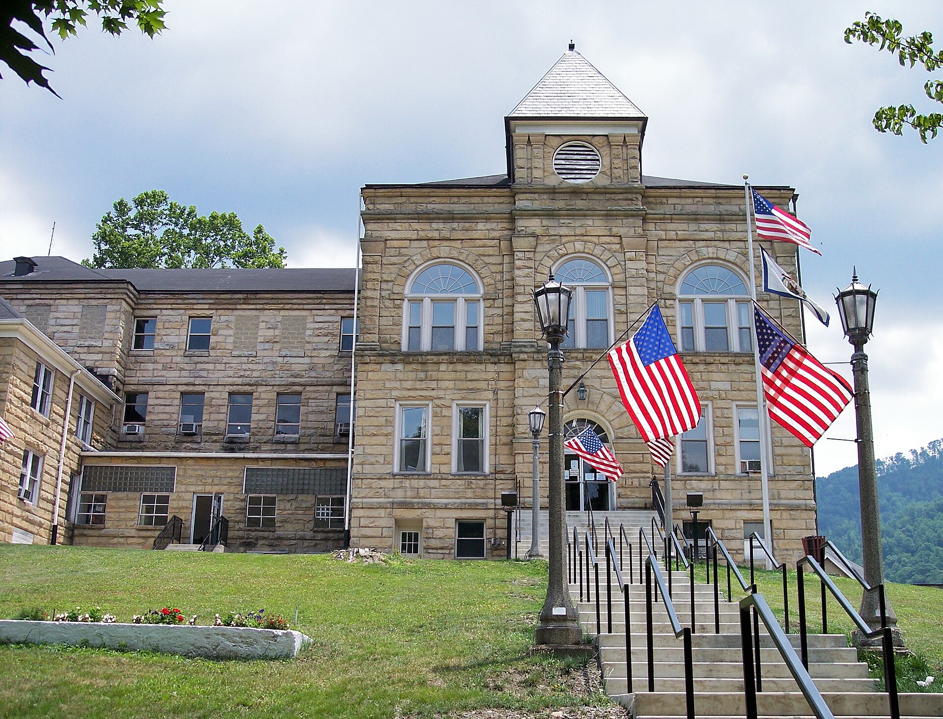 The Webster County Courthouse in w:Webster Springs, West Virginia.