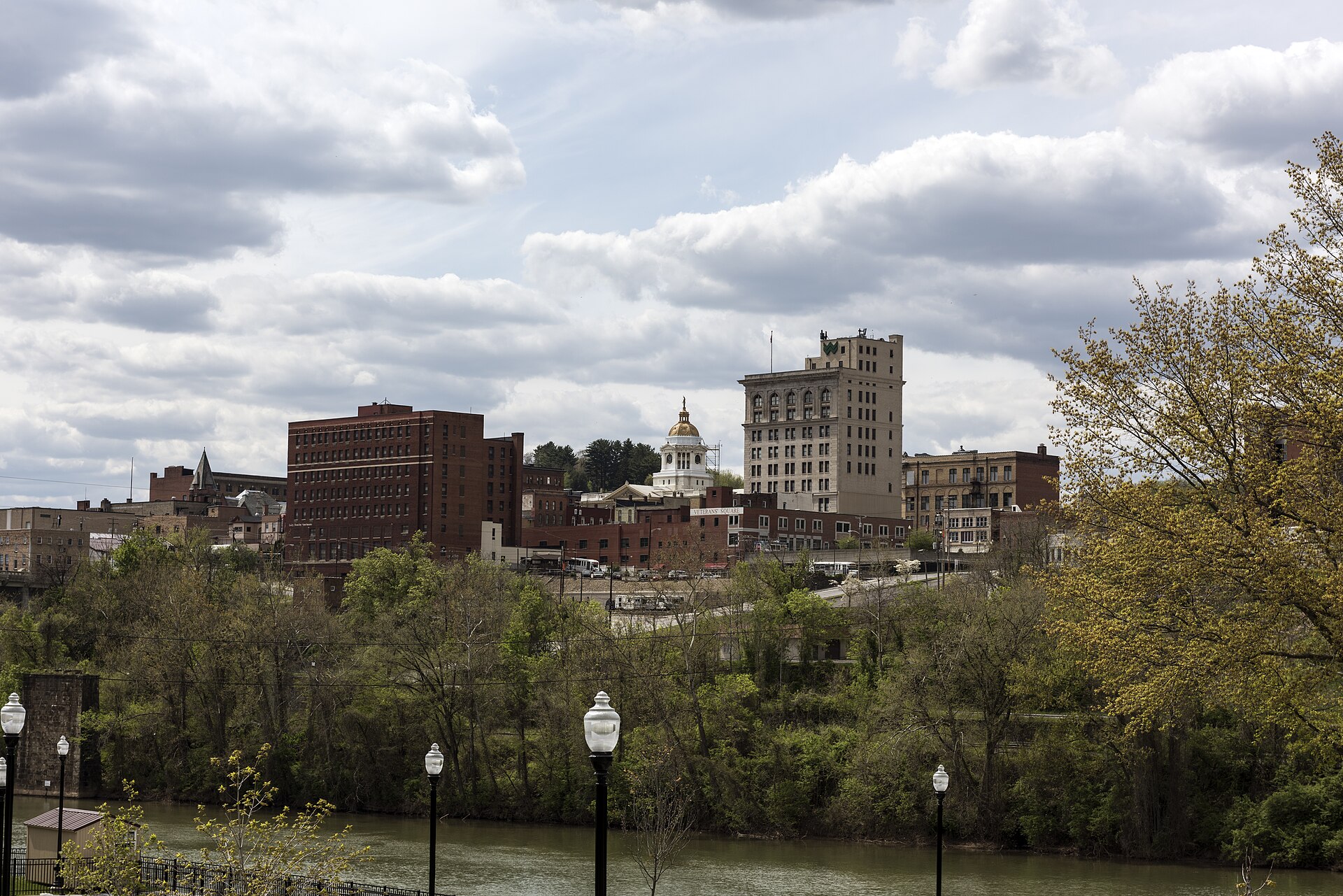Title: River view of Fairmont, West Virginia Physical description: 1 photograph : digital, tiff file, color.