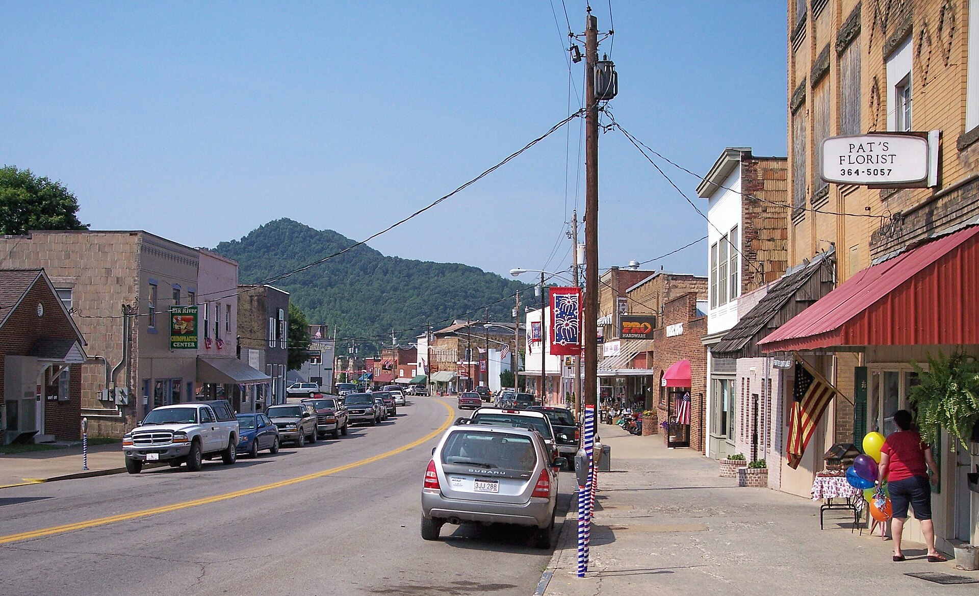Elk Street (w:West Virginia Route 4) in downtown w:Gassaway, West Virginia.