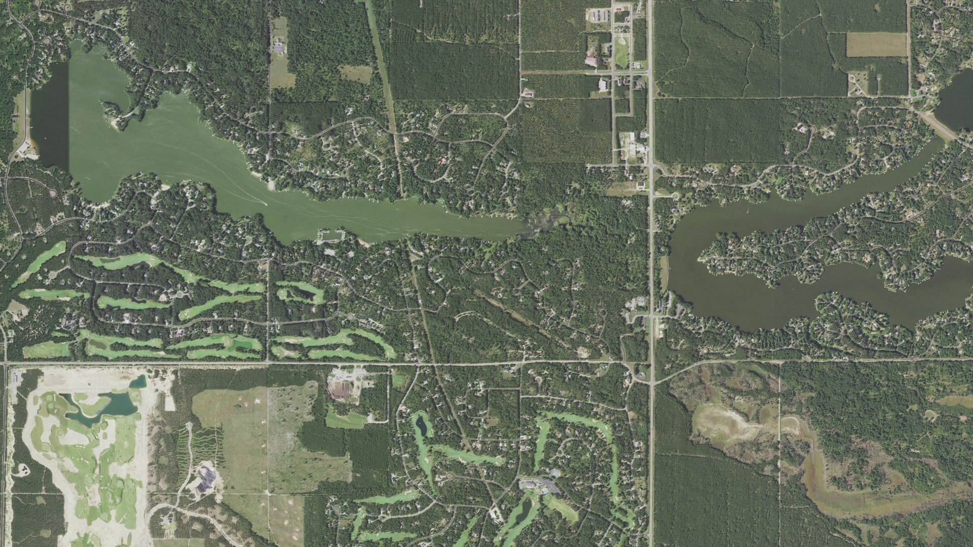 Aerial view of land around Rome, Wisconsin