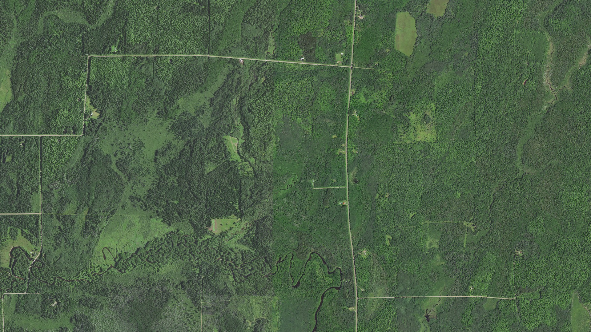 Aerial view of land around Jacobs, Wisconsin