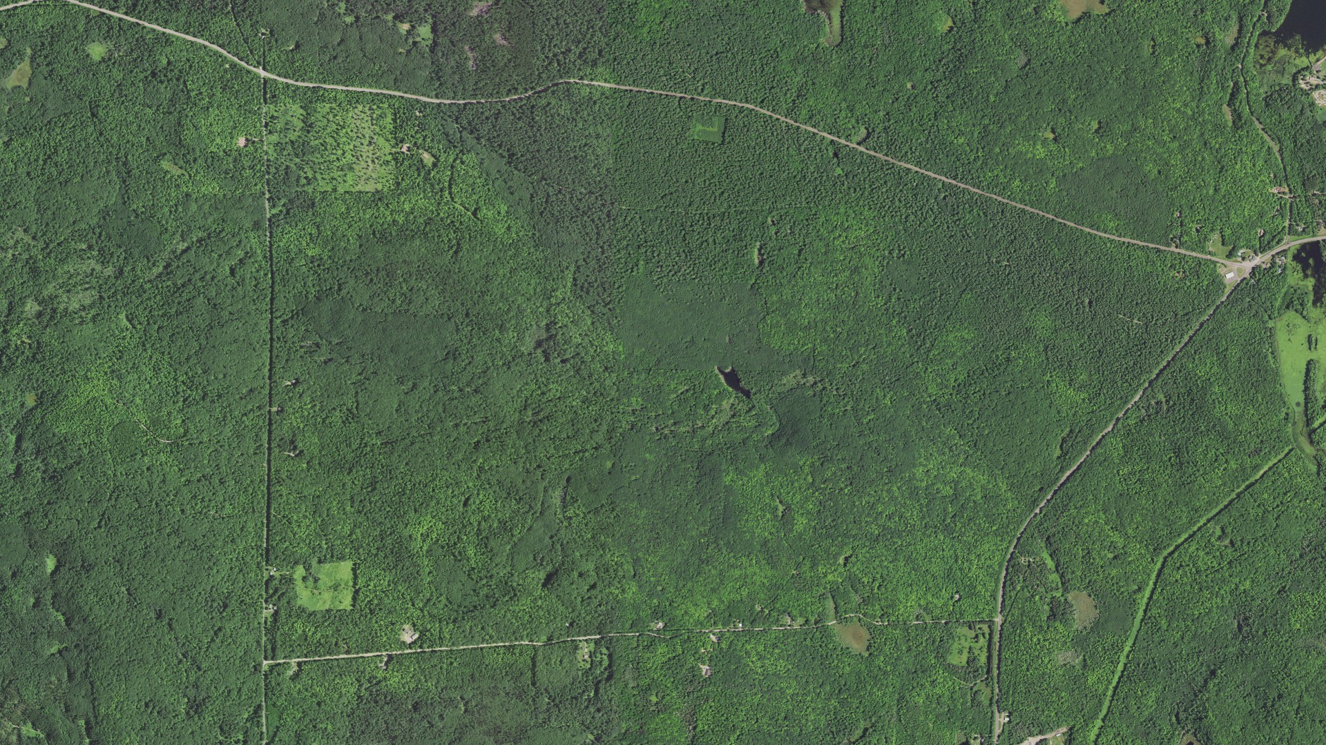 Aerial view of land around Drummond, Wisconsin