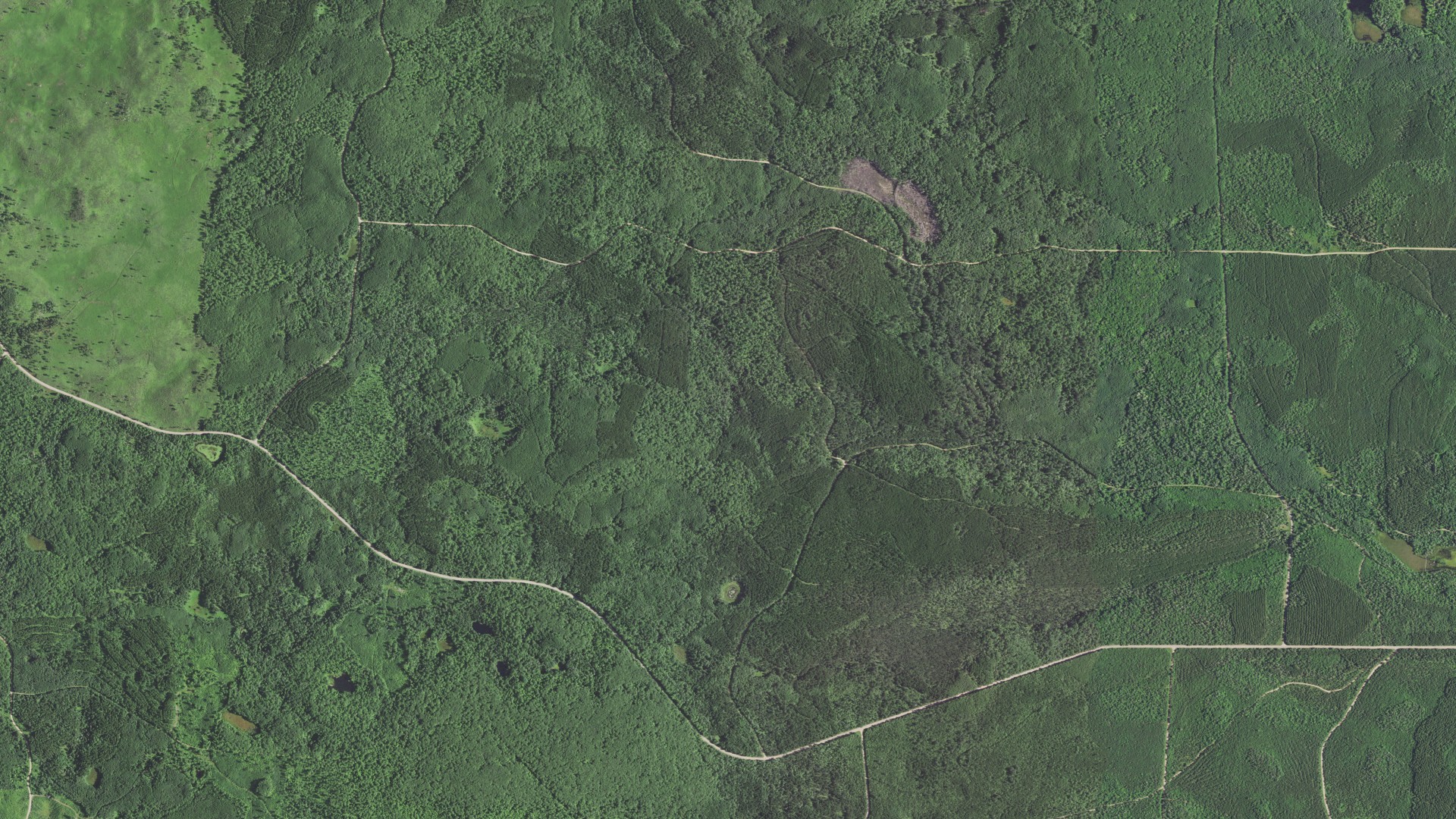 Aerial view of land around Washburn, Wisconsin