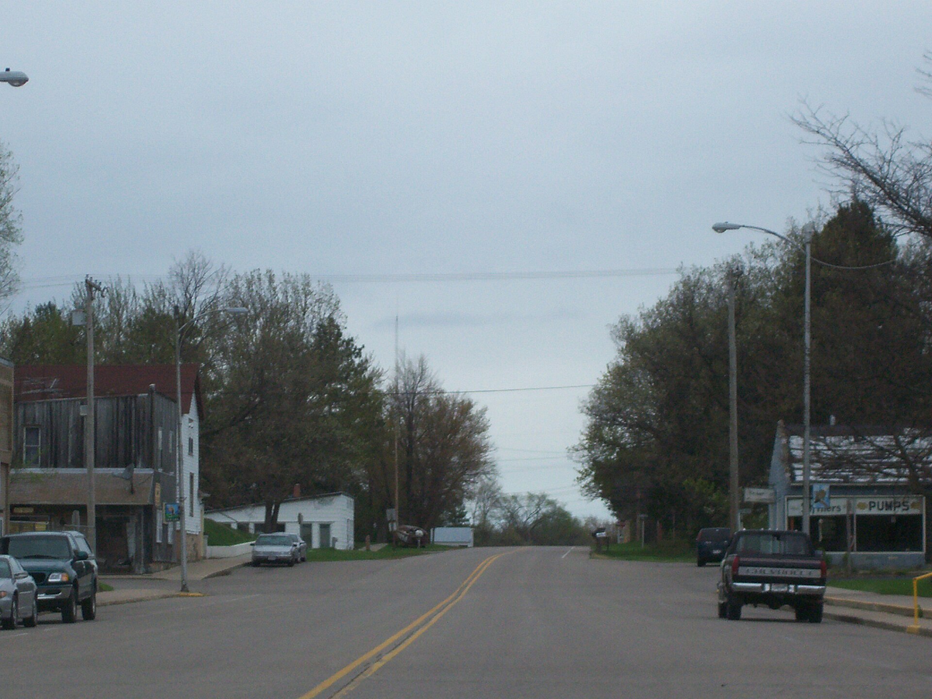Looking north at Almond, Wisconsin, USA.
