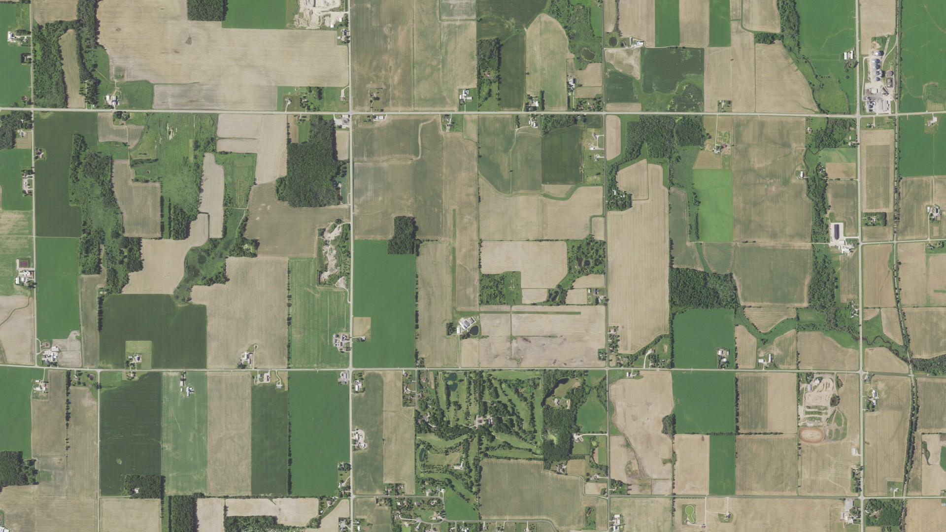 Aerial view of land around Chilton, Wisconsin