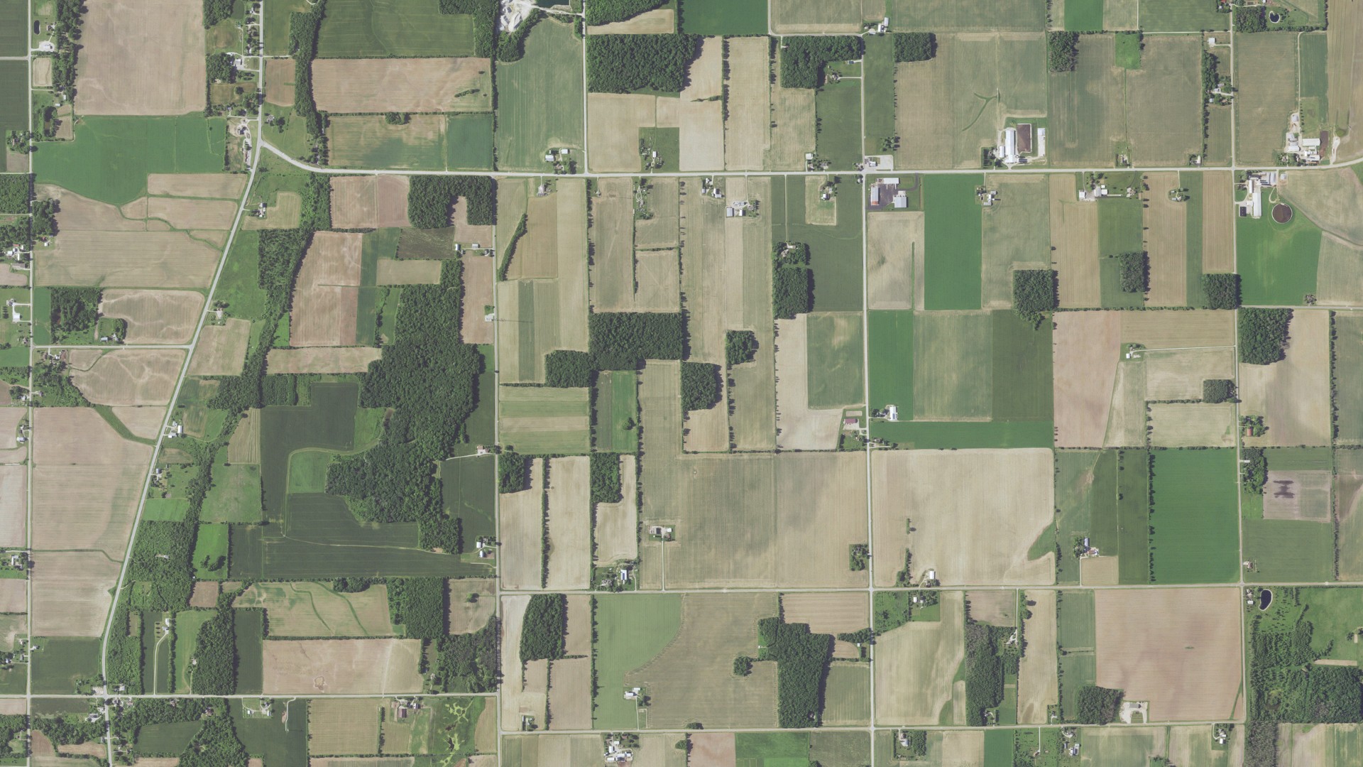 Aerial view of land around Stockbridge, Wisconsin