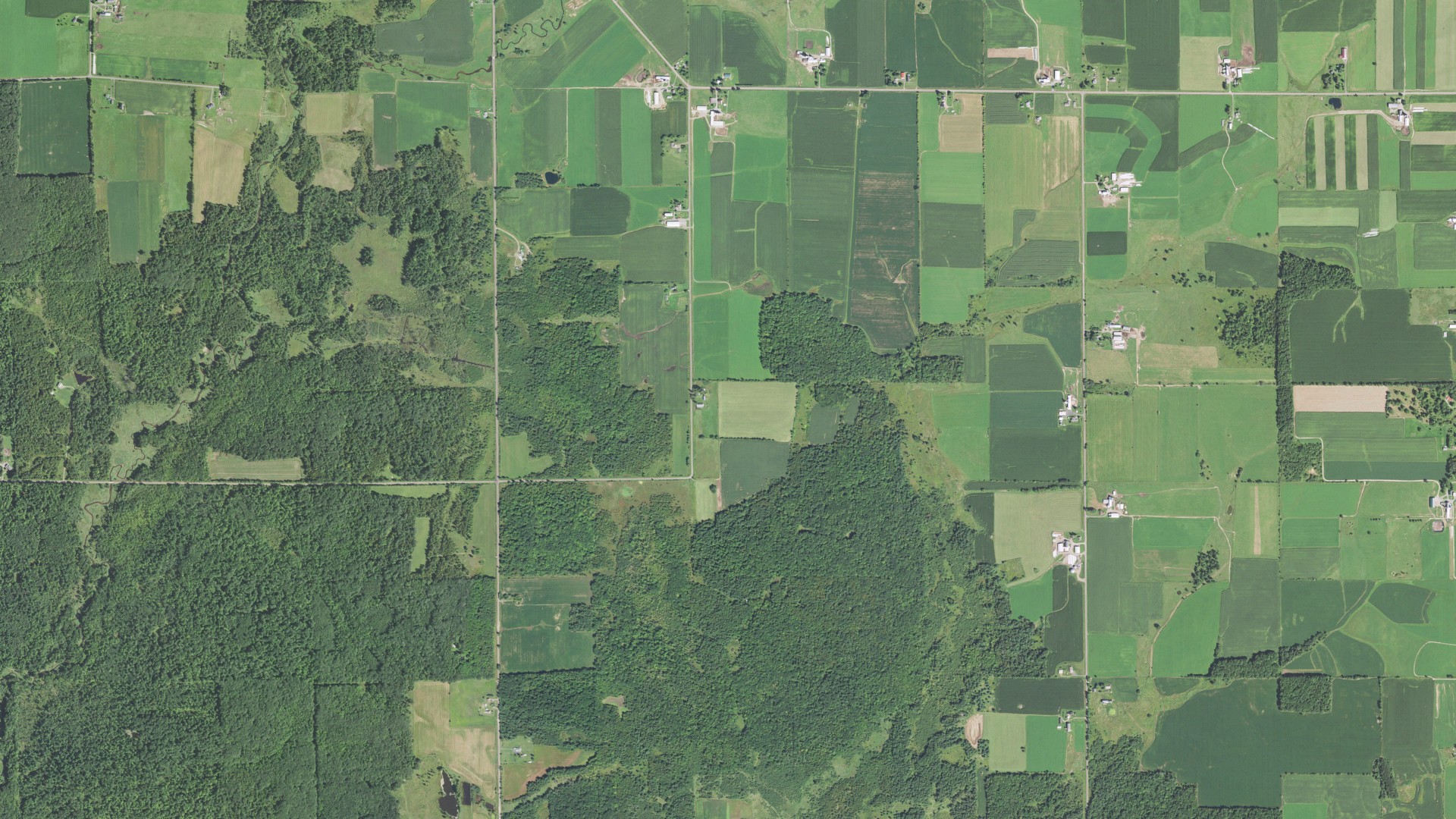 Aerial view of land around Edson, Wisconsin