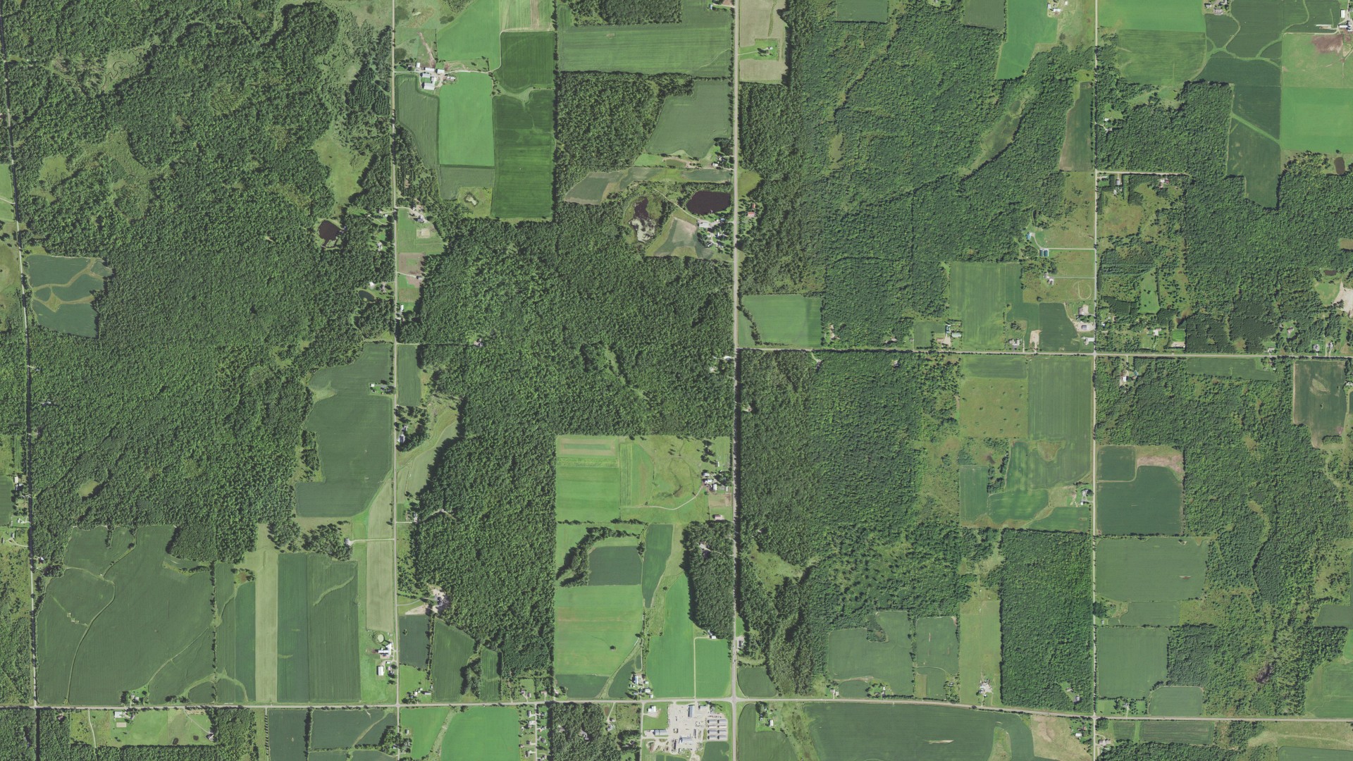 Aerial view of land around Goetz, Wisconsin