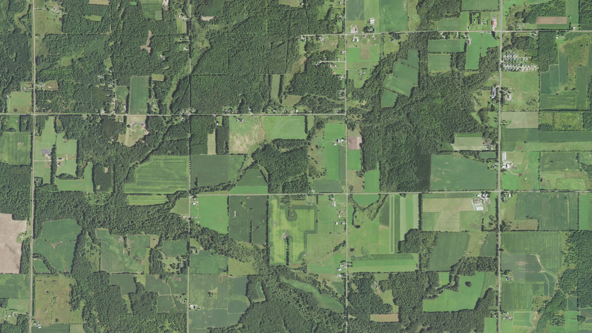 Aerial view of land around Sigel, Wisconsin
