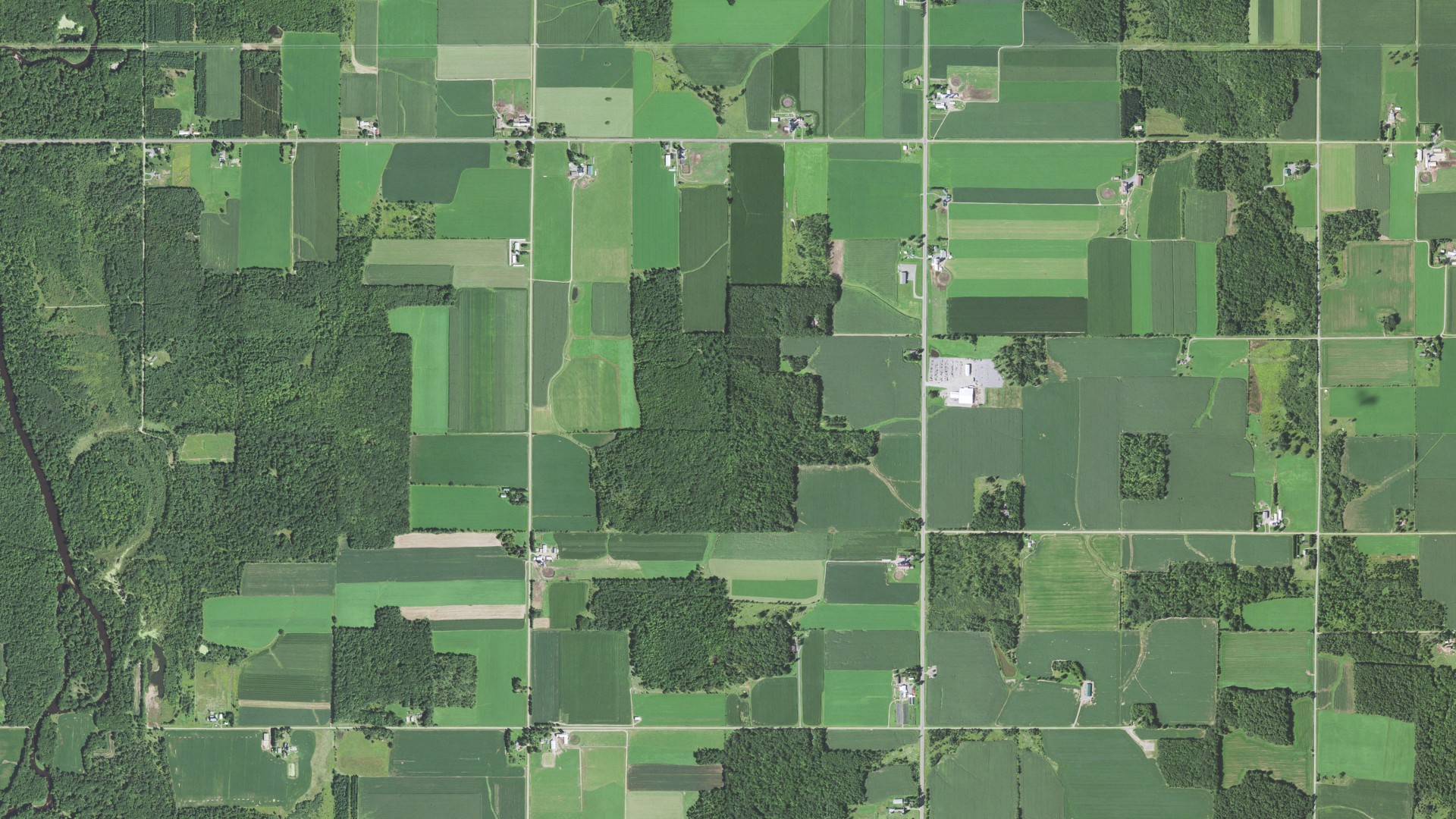 Aerial view of land around Longwood, Wisconsin