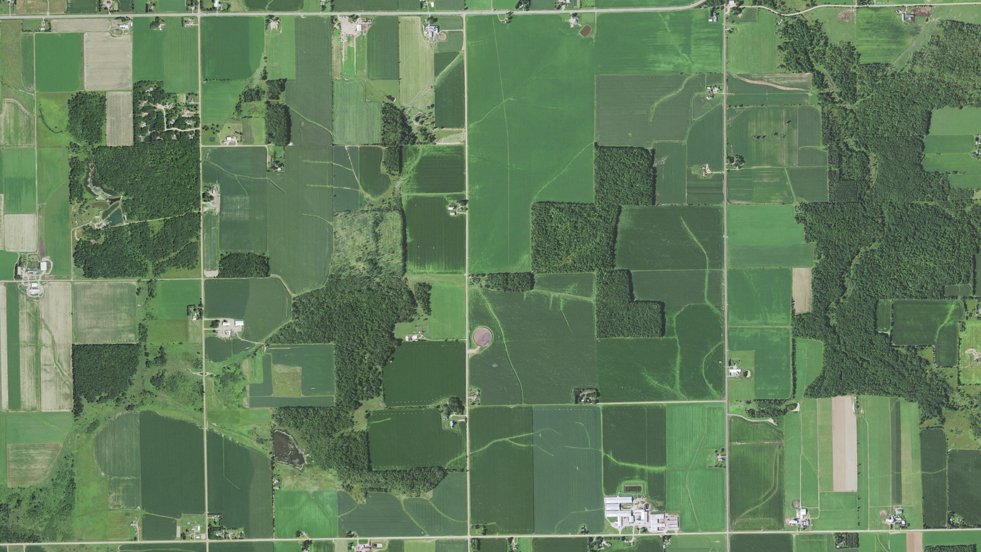 Aerial view of land around Sherman, Wisconsin
