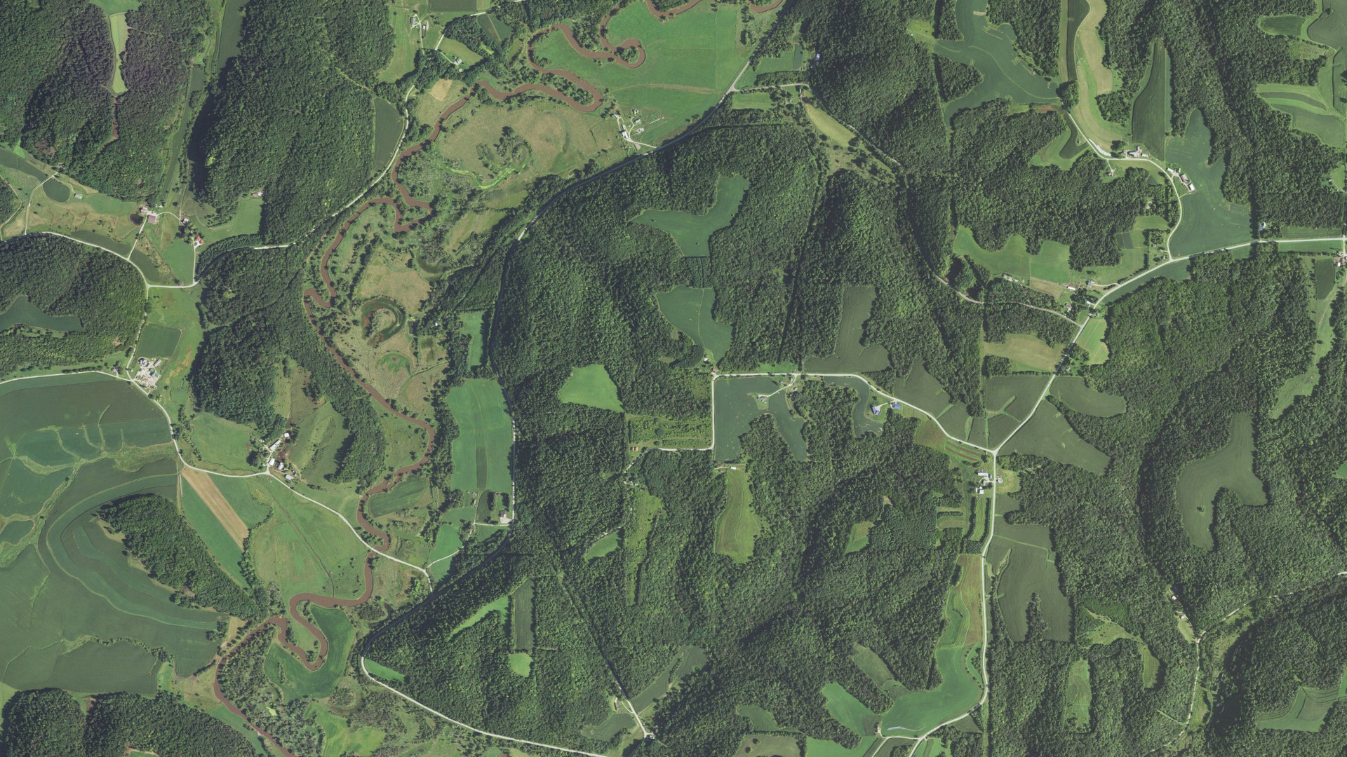 Aerial view of land around Haney, Wisconsin