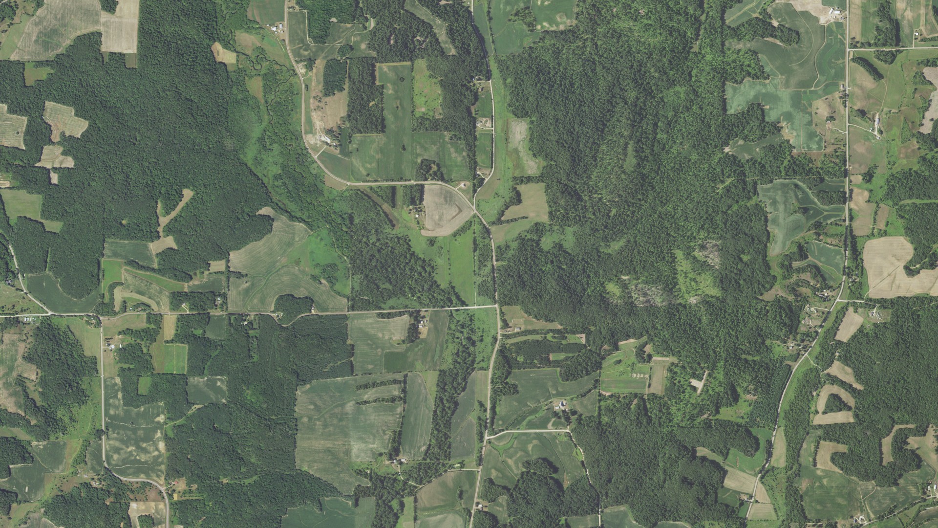 Aerial view of land around New Haven, Wisconsin