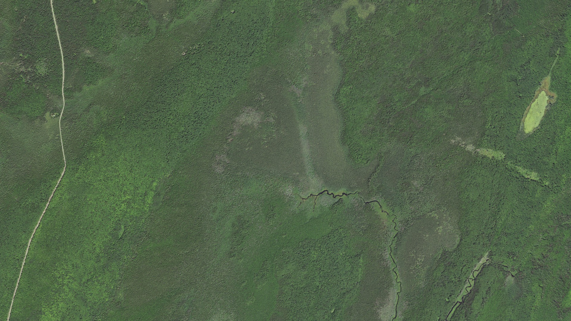 Aerial view of land around Argonne, Wisconsin