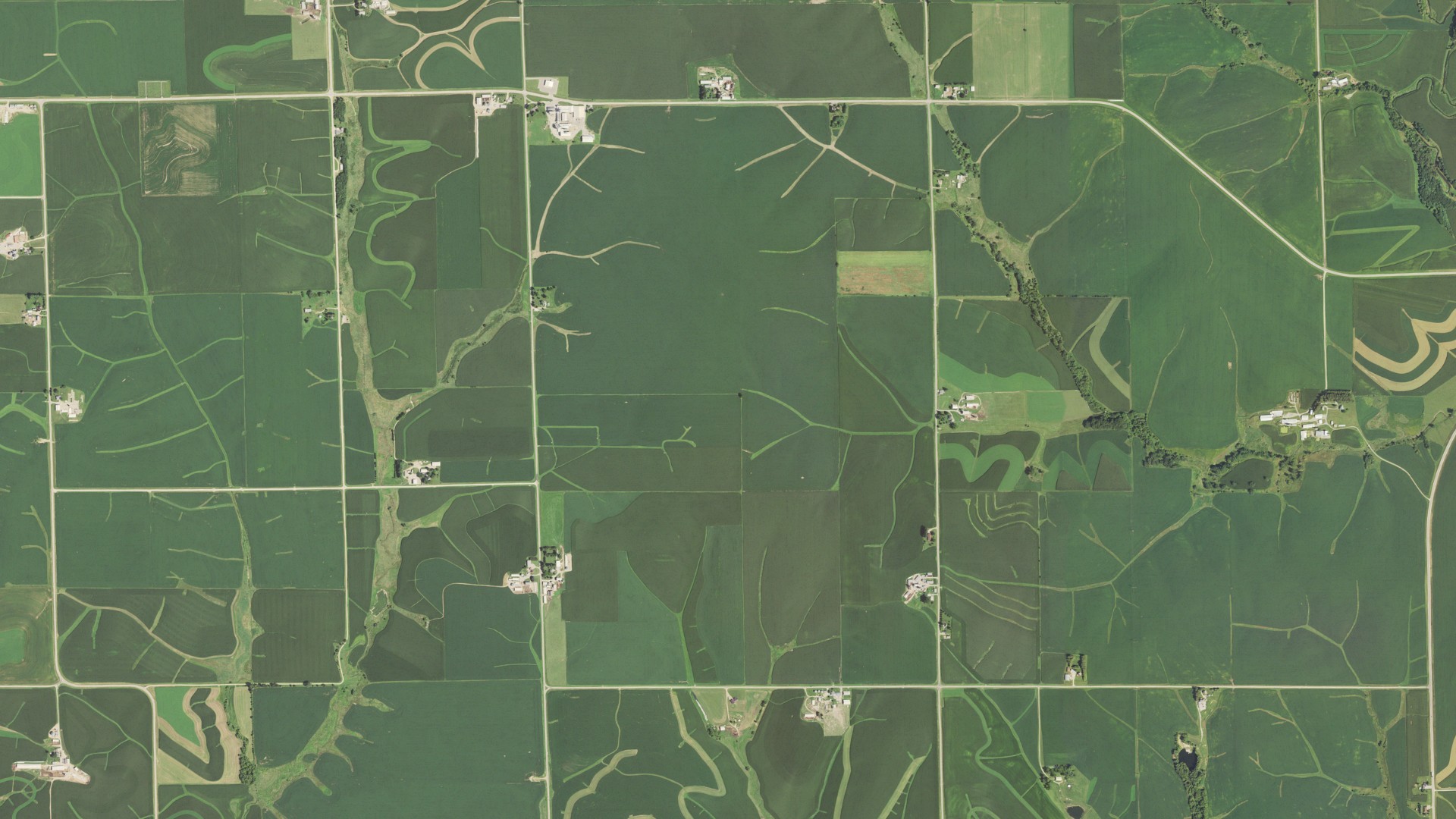 Aerial view of land around Glen Haven, Wisconsin