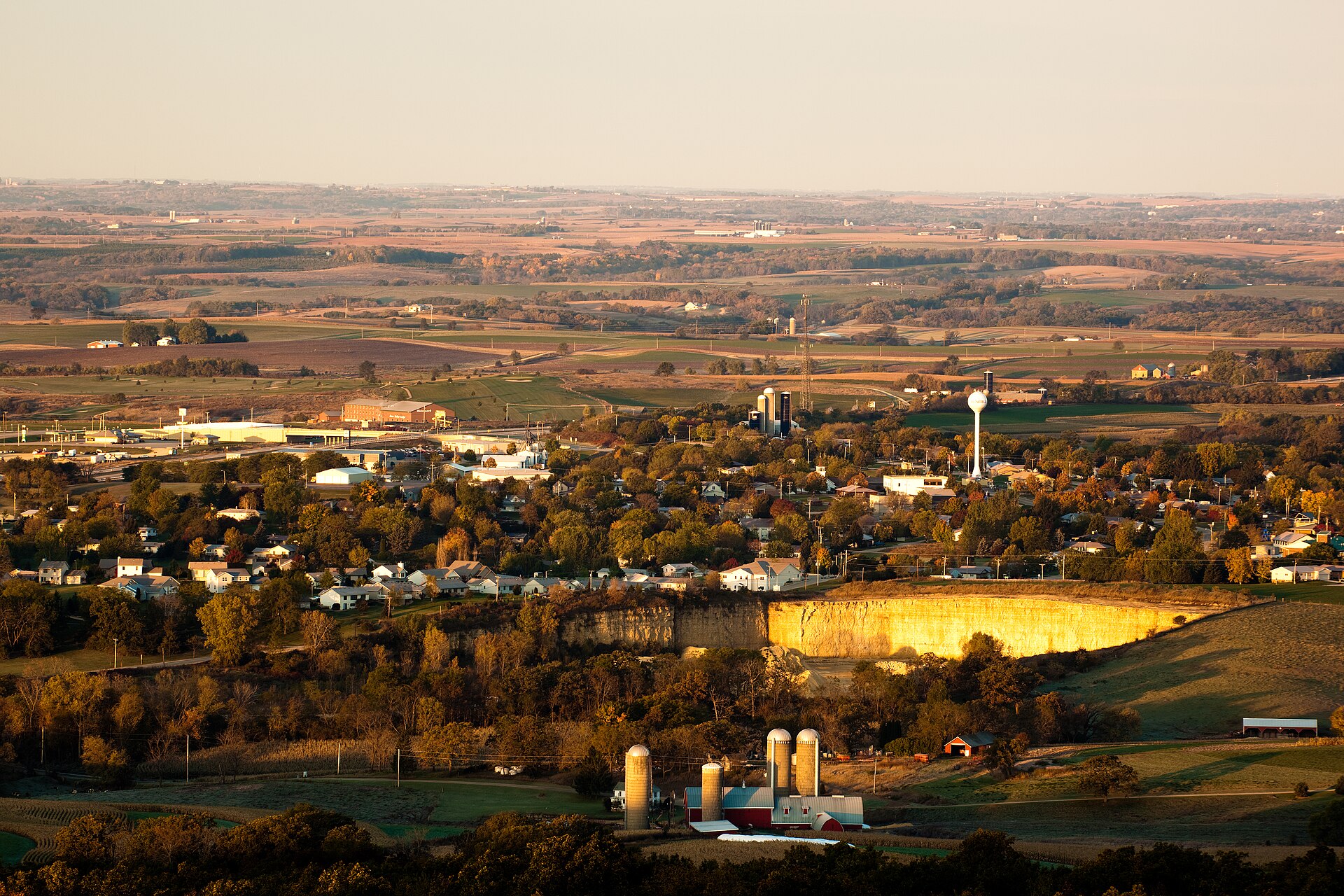 Barneveld, as seen from the western observation tower at Blue Mound State Park. — Wisconsin