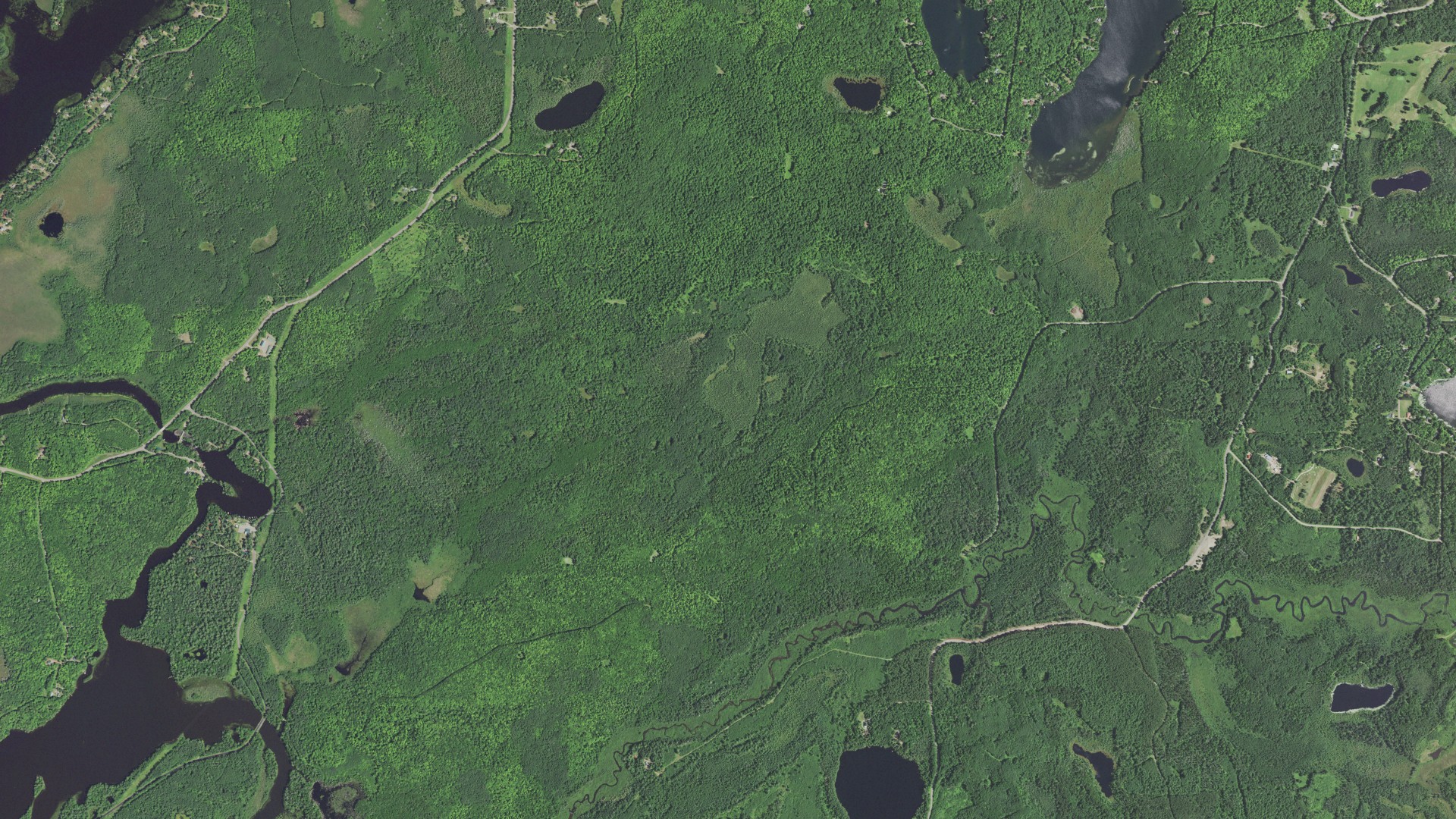 Aerial view of land around Mercer, Wisconsin