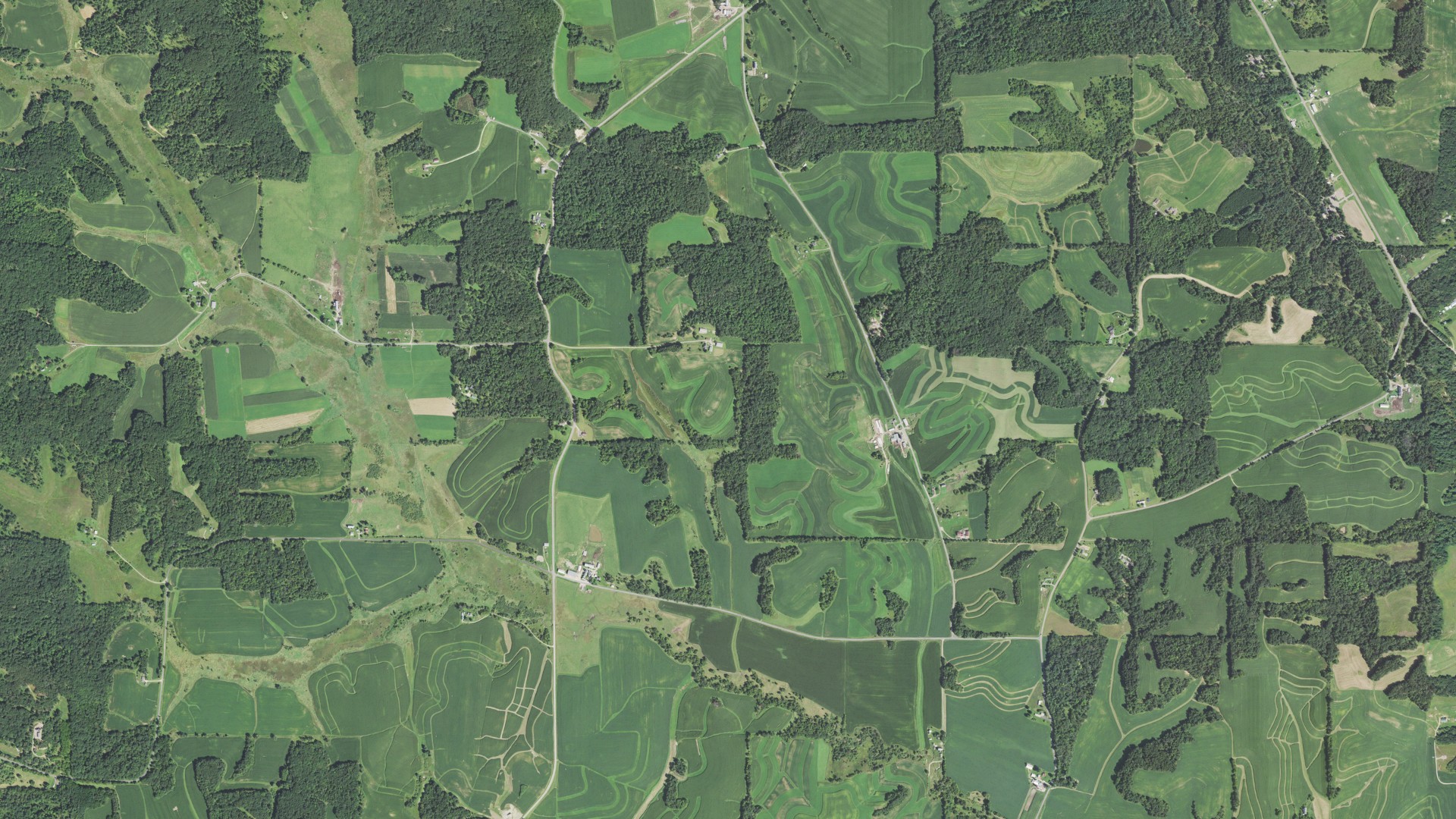Aerial view of land around Irving, Wisconsin