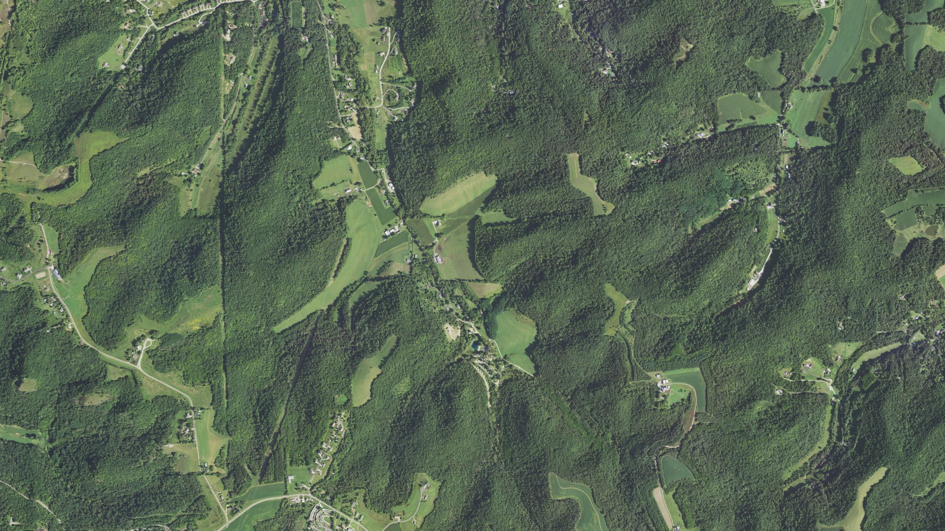 Aerial view of land around Medary, Wisconsin