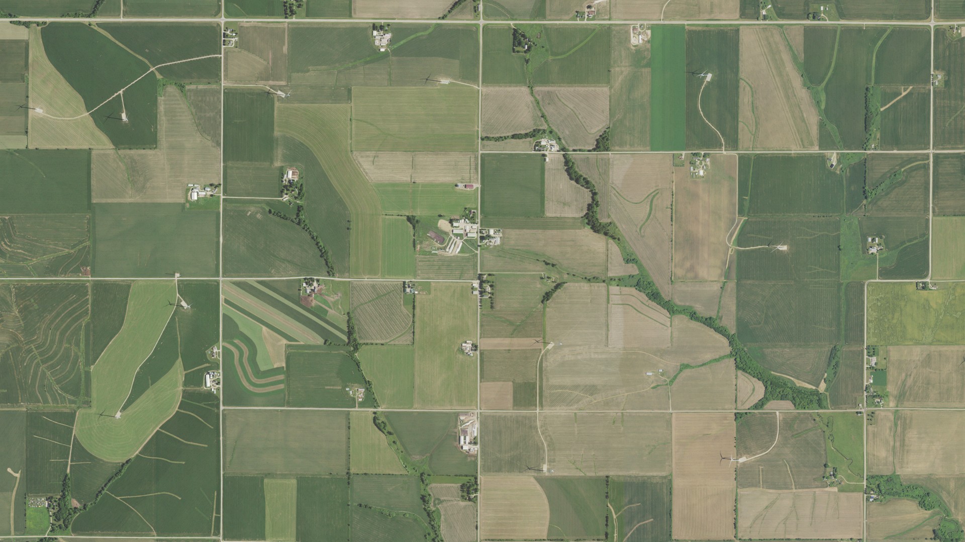 Aerial view of land around Seymour, Wisconsin