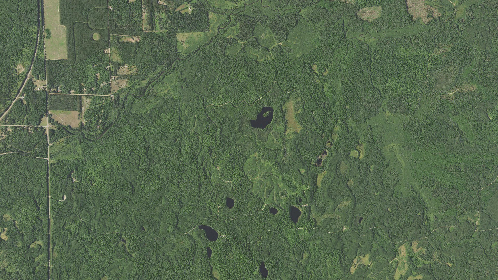 Natural-color aerial photograph of land around Parrish, Wisconsin